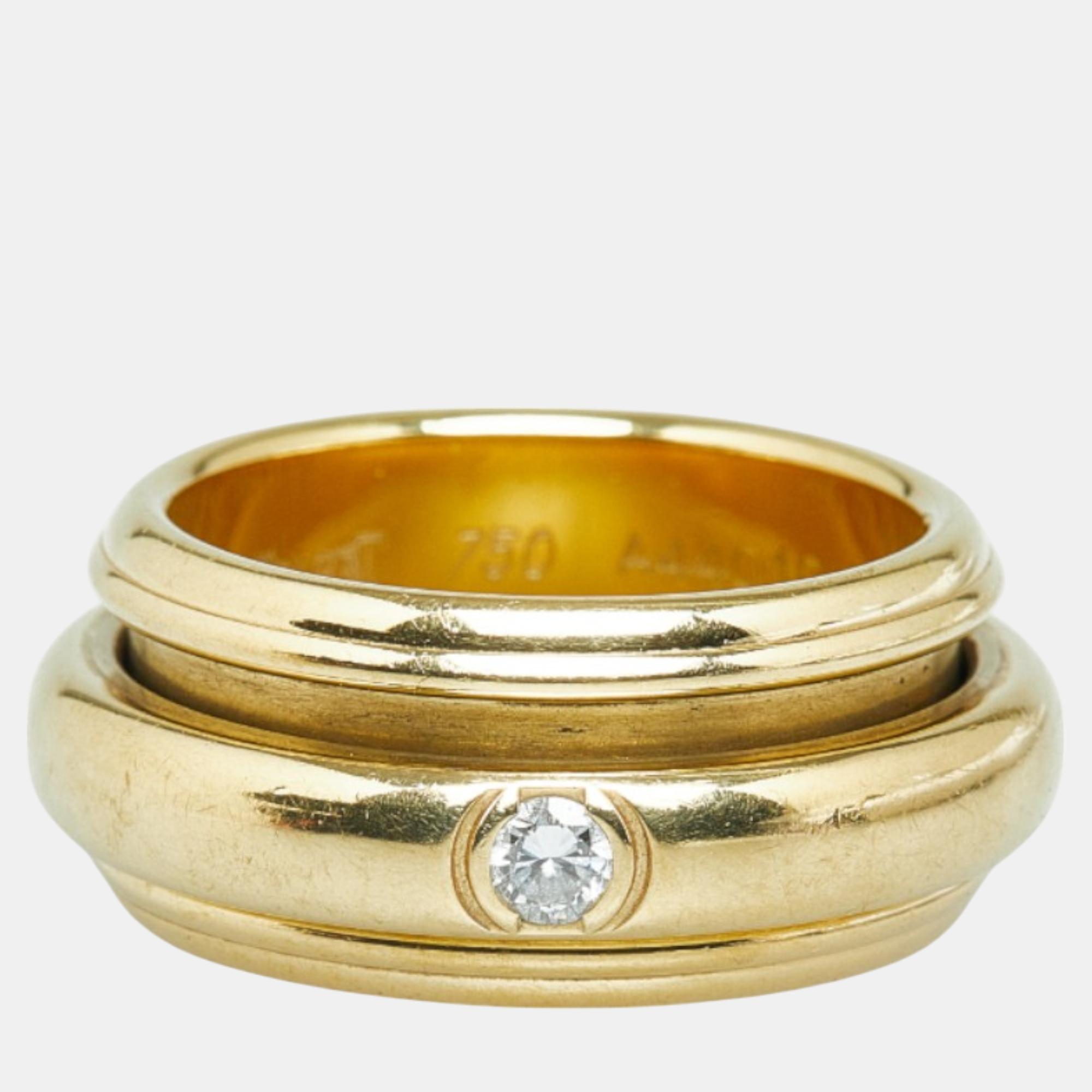 Piaget 18k Yellow Gold Diamond Piaget Posession Ring EU 59