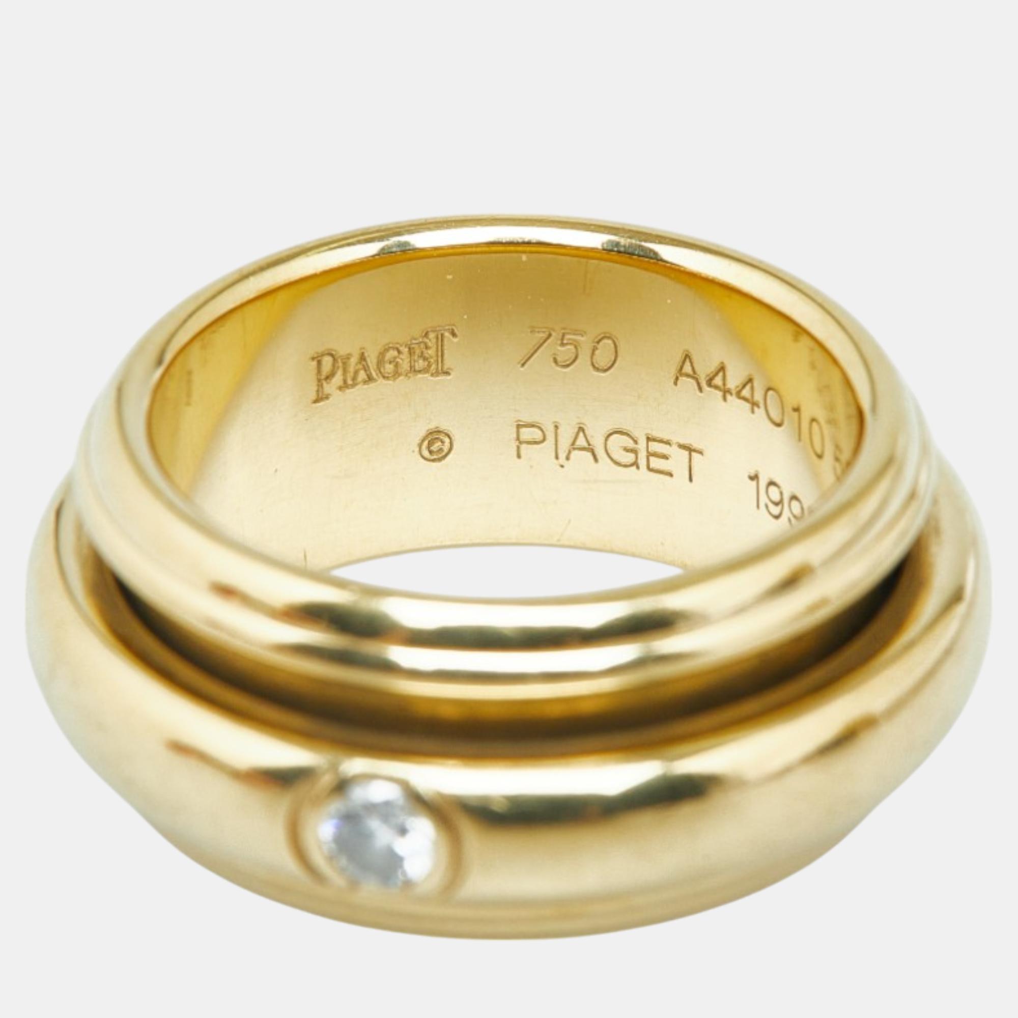 Piaget 18k Yellow Gold Diamond Piaget Posession Ring EU 59