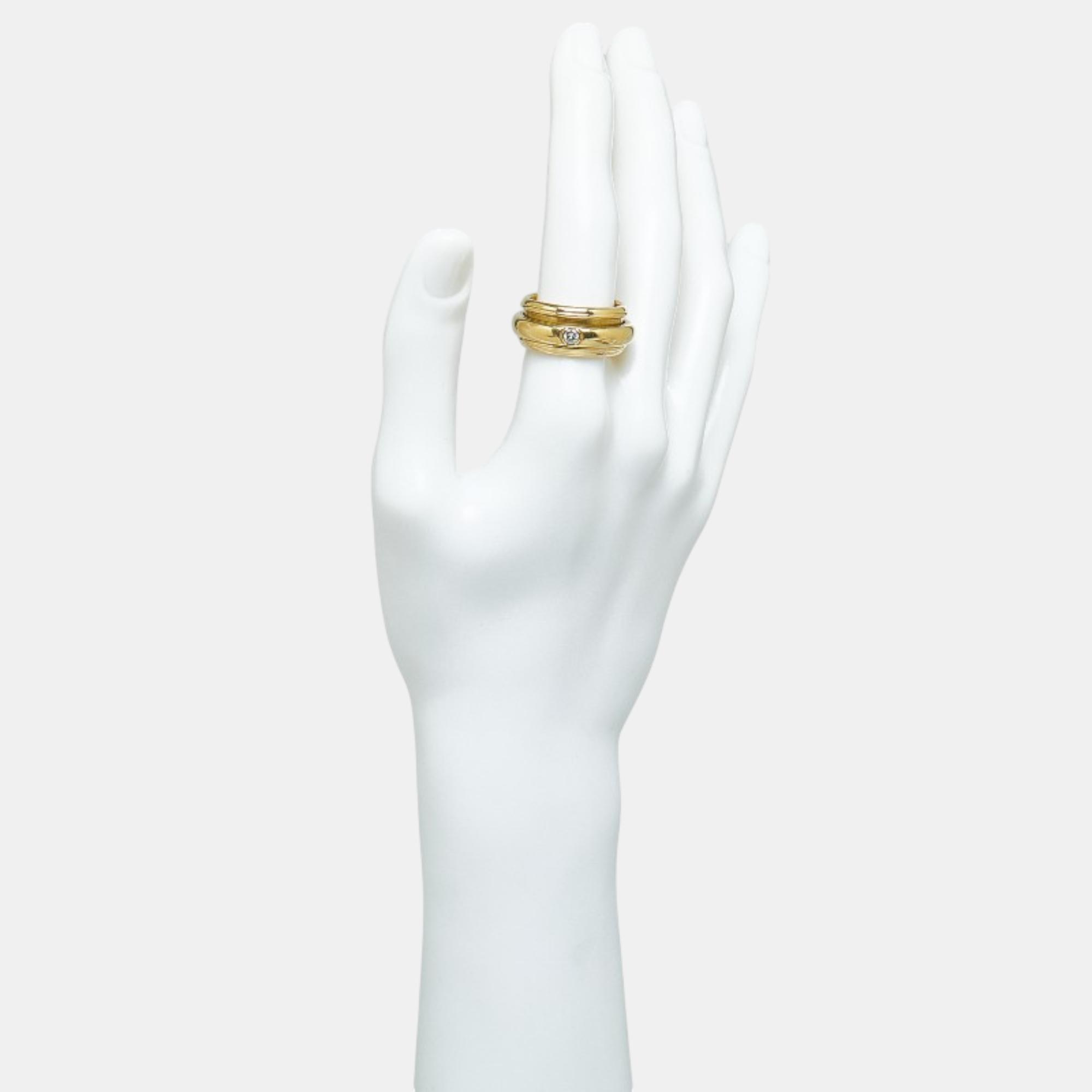 Piaget 18k Yellow Gold Diamond Piaget Posession Ring EU 59