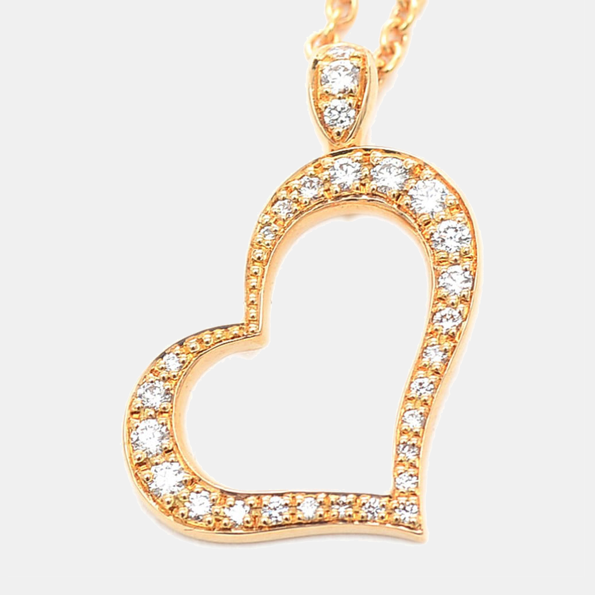 Piaget Limelight Heart 18K Rose Gold Diamond Necklace