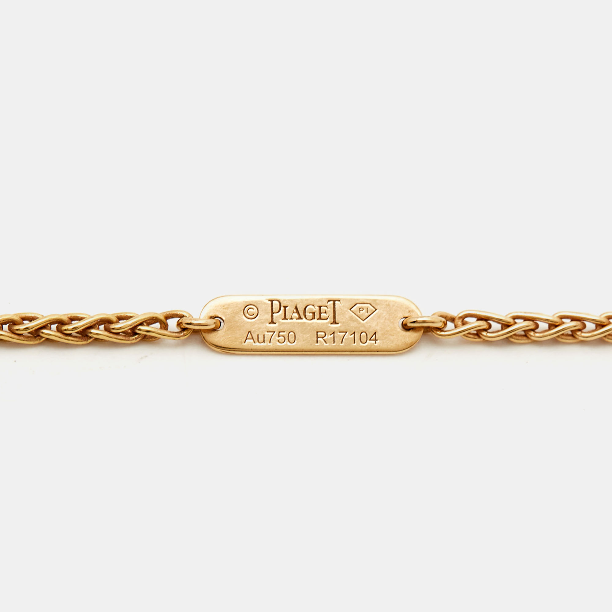 Piaget Possession Onyx Diamond 18k Rose Gold Long Necklace