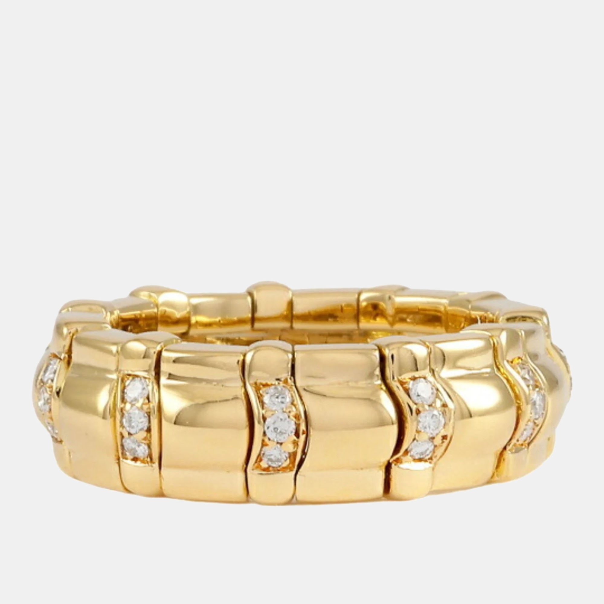 Piaget 18k yellow gold and diamond tanagra band ring eu 51