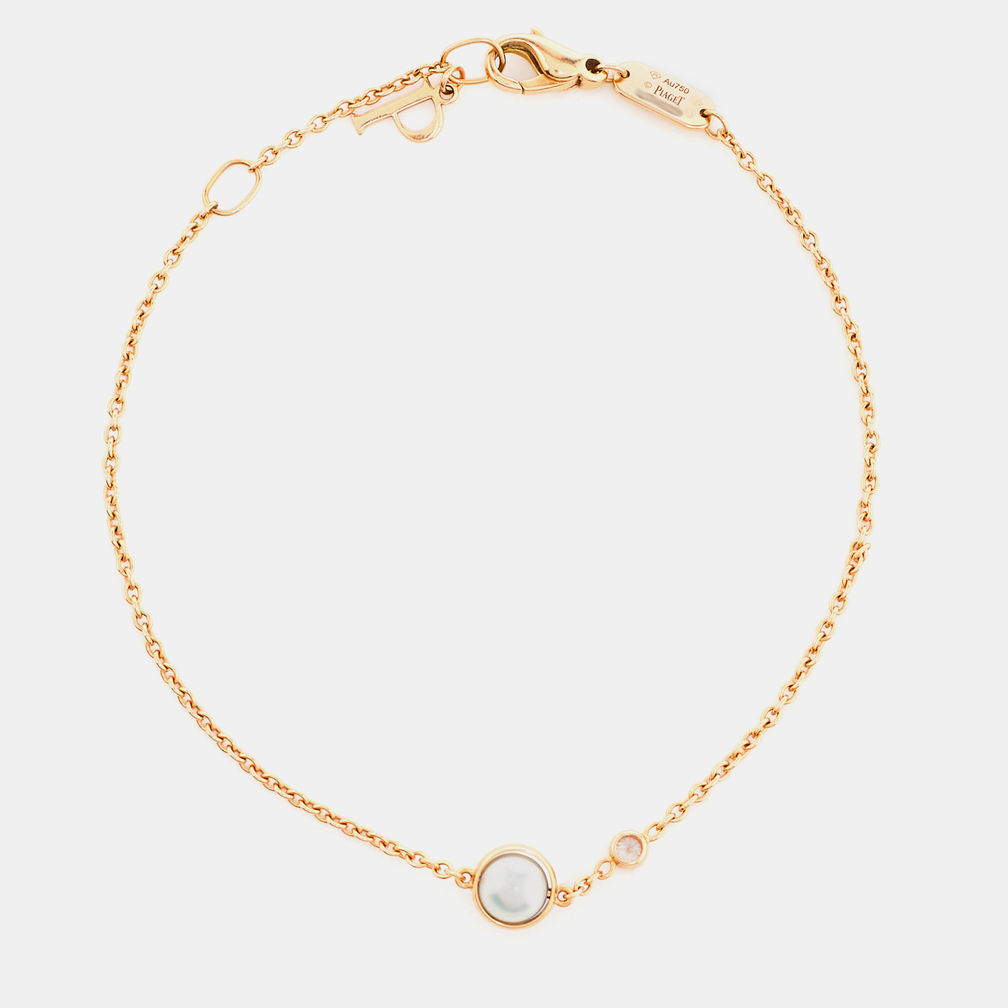 Piaget possession mother of pearl bead diamond 18k rose gold bracelet