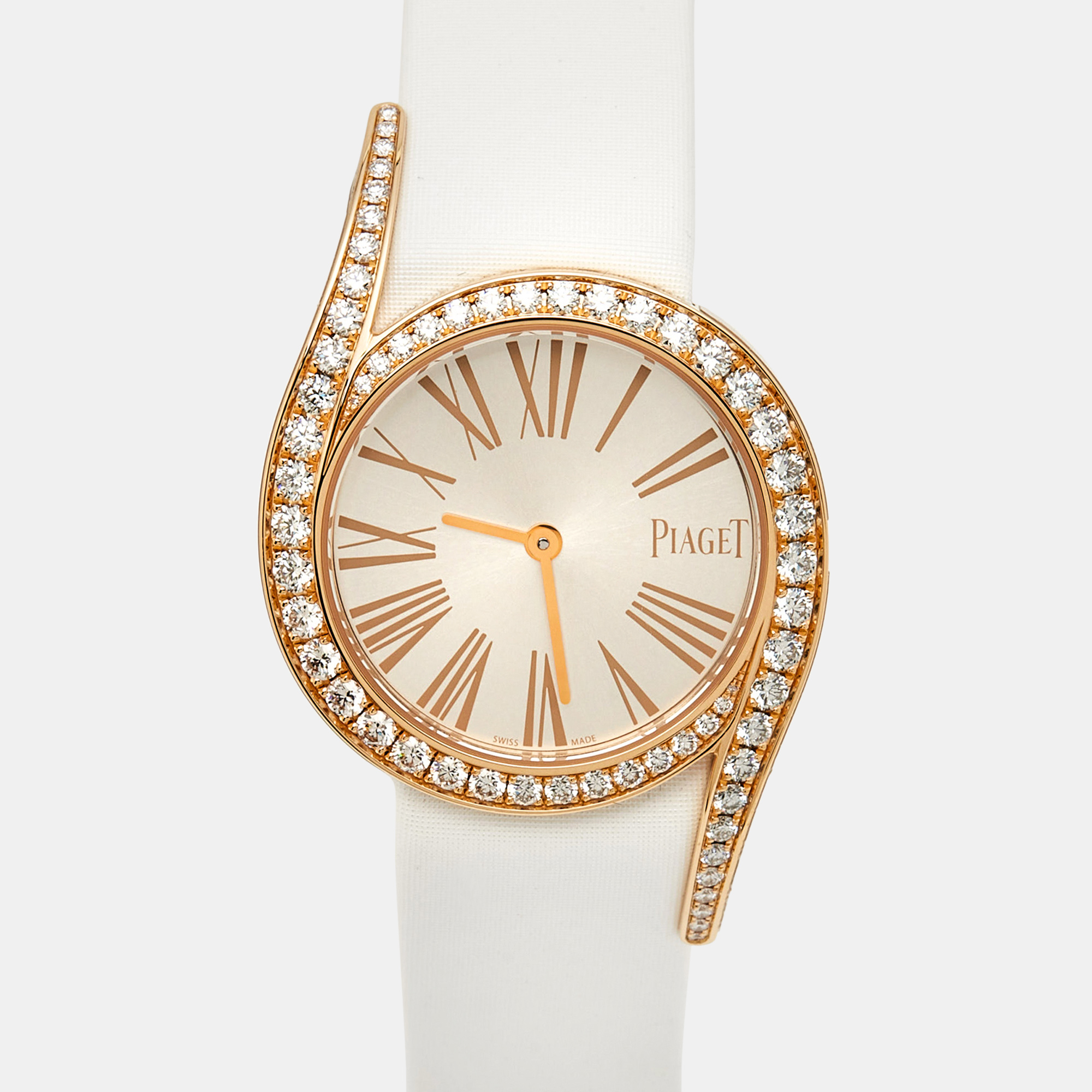 Piaget White 18K Rose Gold Diamond Satin Limelight Gala G0A41181 Women's Wristwatch 32 Mm