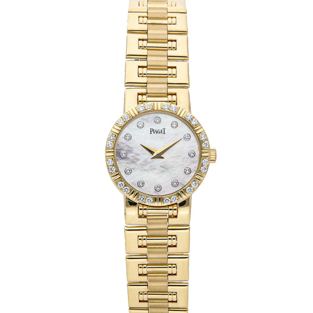 Piaget MOP Diamonds 18k Yellow Gold Dancer 80564 Women's Wristwatch 24 MM