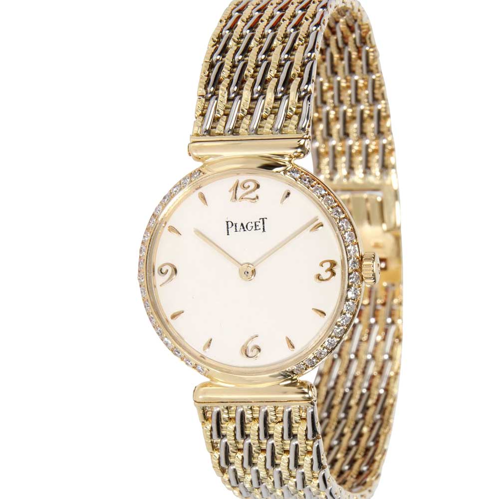 Piaget White Diamonds 18K Yellow Gold Dress 80552 P 31 Women's Wristwatch 23 MM