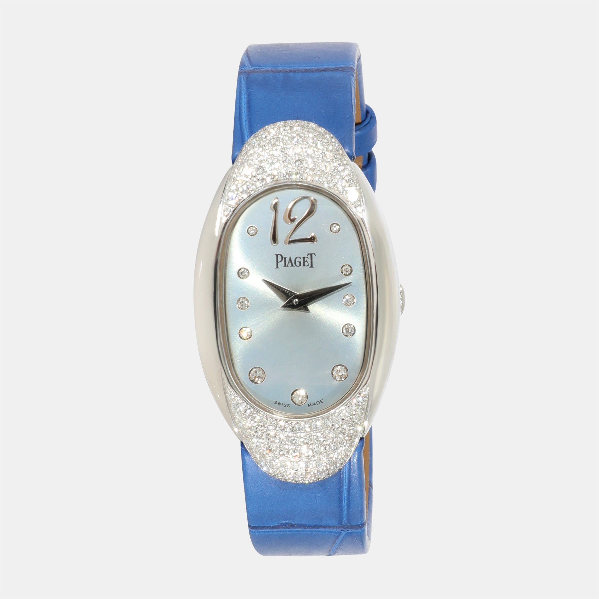 Piaget Blue Diamonds 18K White Gold Limelight PI0002 Women's Wristwatch 20 Mm