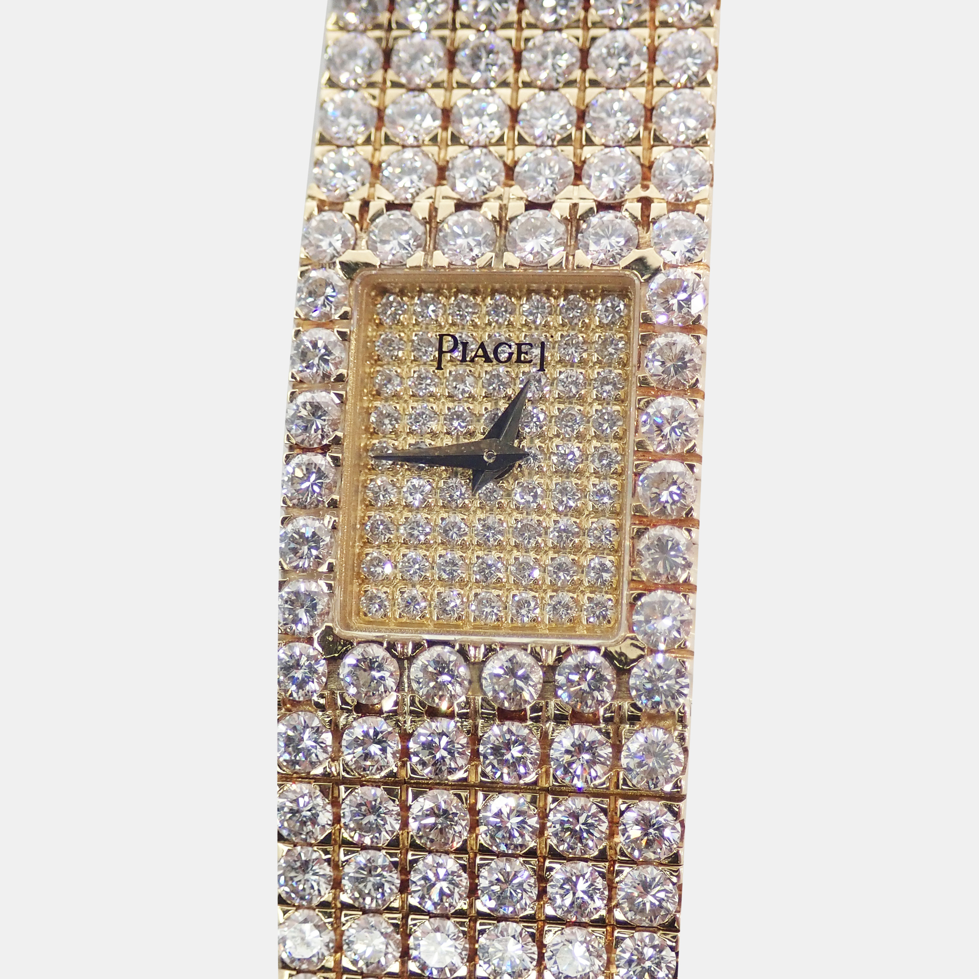 Piaget yellow gold tradition ladies genuine full diamond 15201 c626 women's watch 14.5 mm