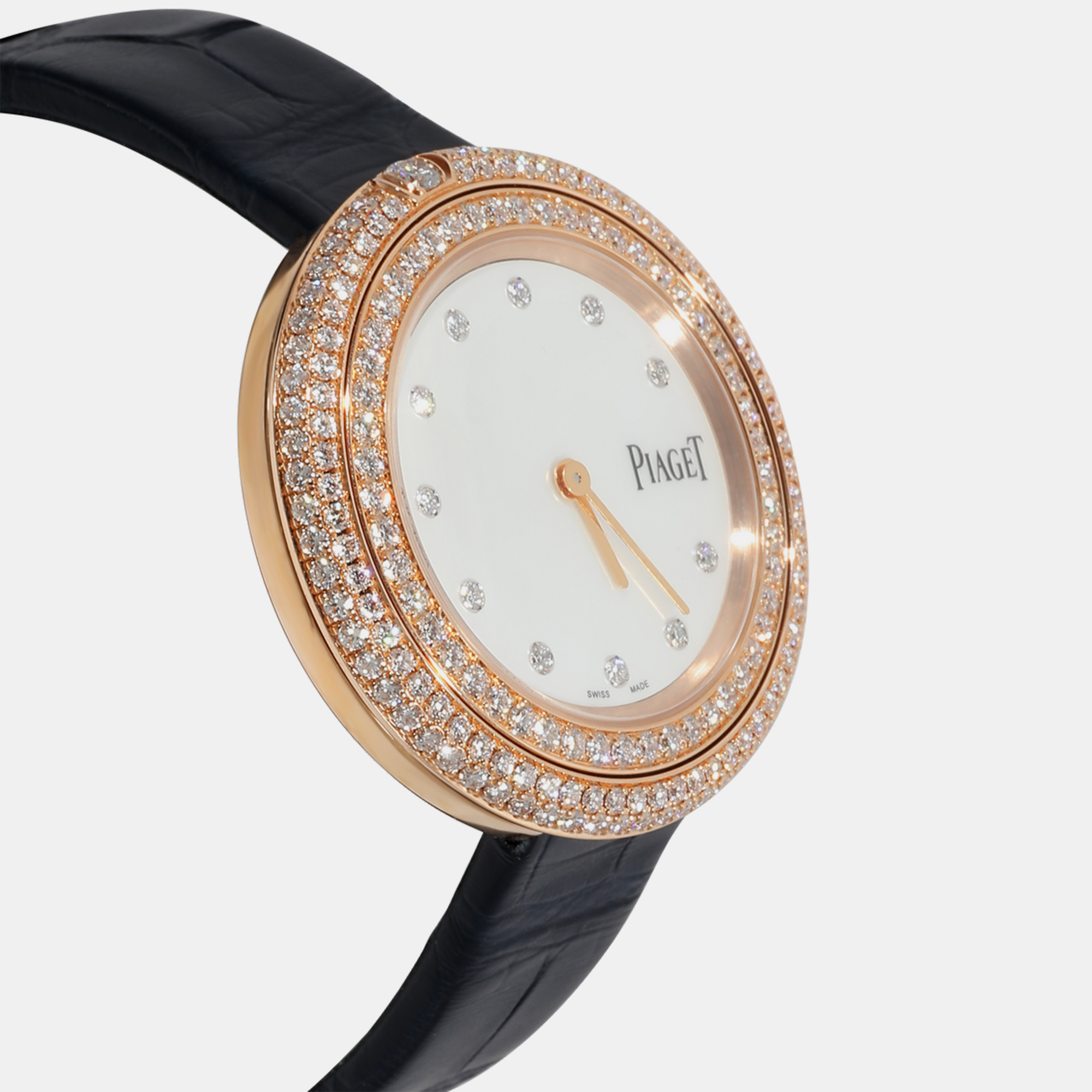 Piaget White Mother Of Pearl Diamond 18k Rose Gold Possession GOA45092 Quartz Women's Wristwatch 34 Mm