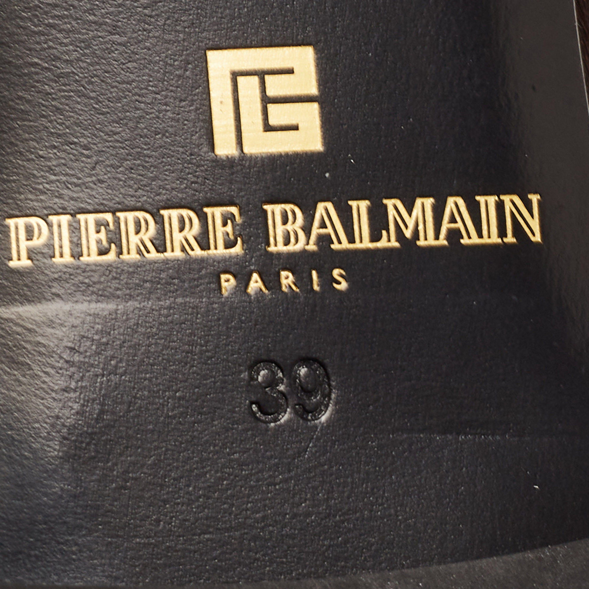 Pierre Balmain Black/White Calf Hair Studded Lace Up Oxford Size 39