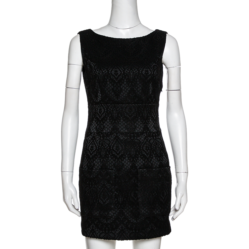 Image of Pierre Balmain Black Jacquard Backless Mini Dress S