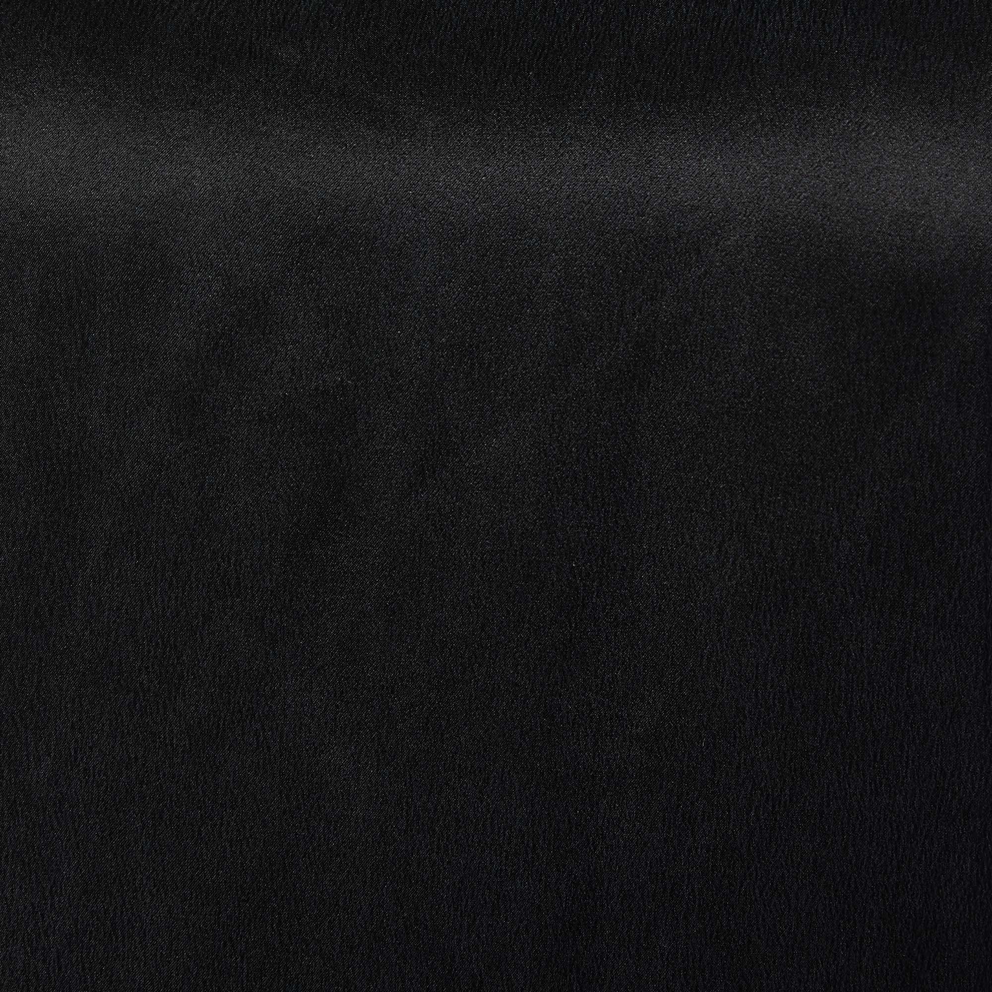 Pierre Balmain Black Silk Embellished Neck Detail Sleeveless Top M