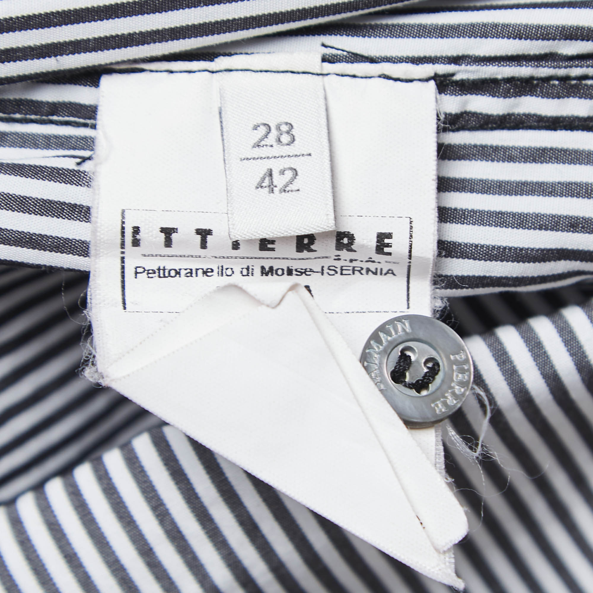 Pierre Balmain Blue Striped Cotton Studded Detail Button Front Sleeveless Shirt M