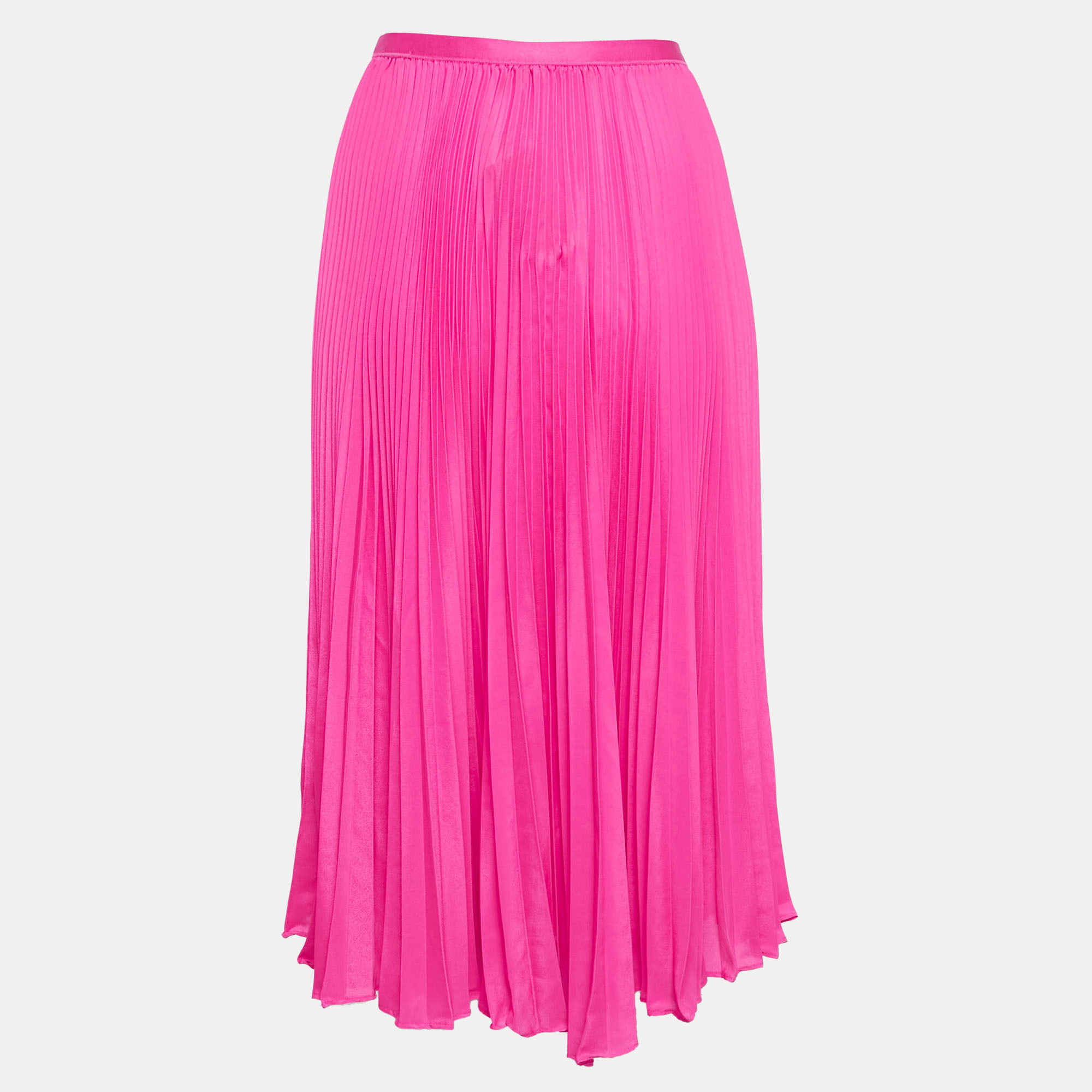 Polo Ralph Lauren Pink Crepe Plisse Midi Skirt M