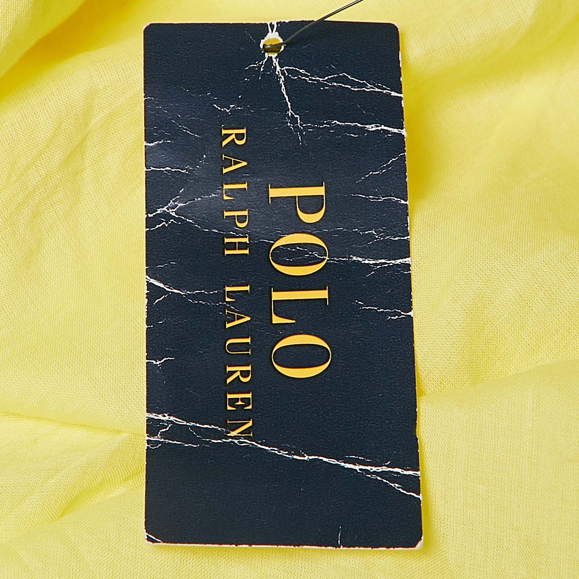 Polo Ralph Lauren Yellow Cotton Wynonna Midi Dress L