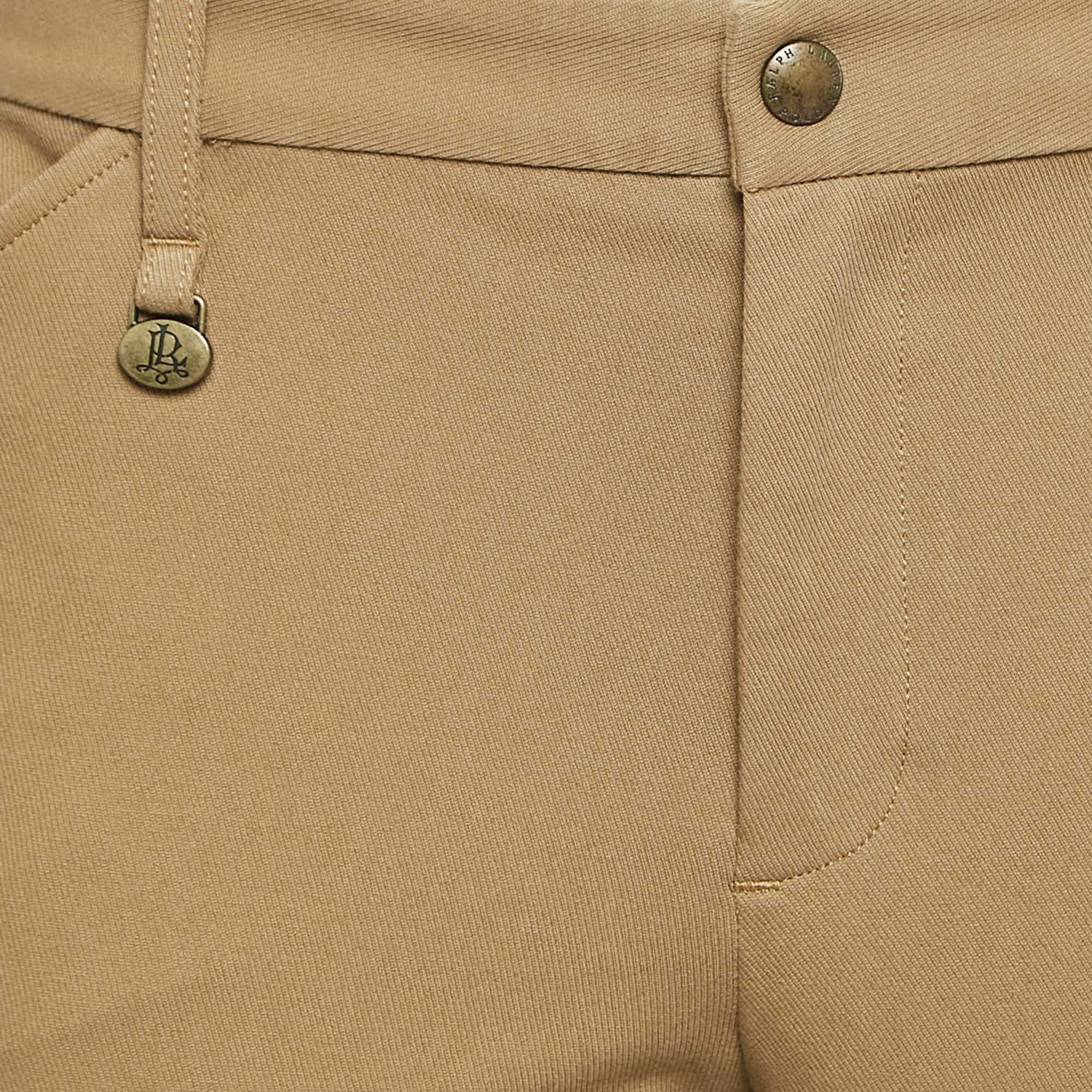 Polo Ralph Lauren Brown Cotton Suede Trim Breeches Pants M