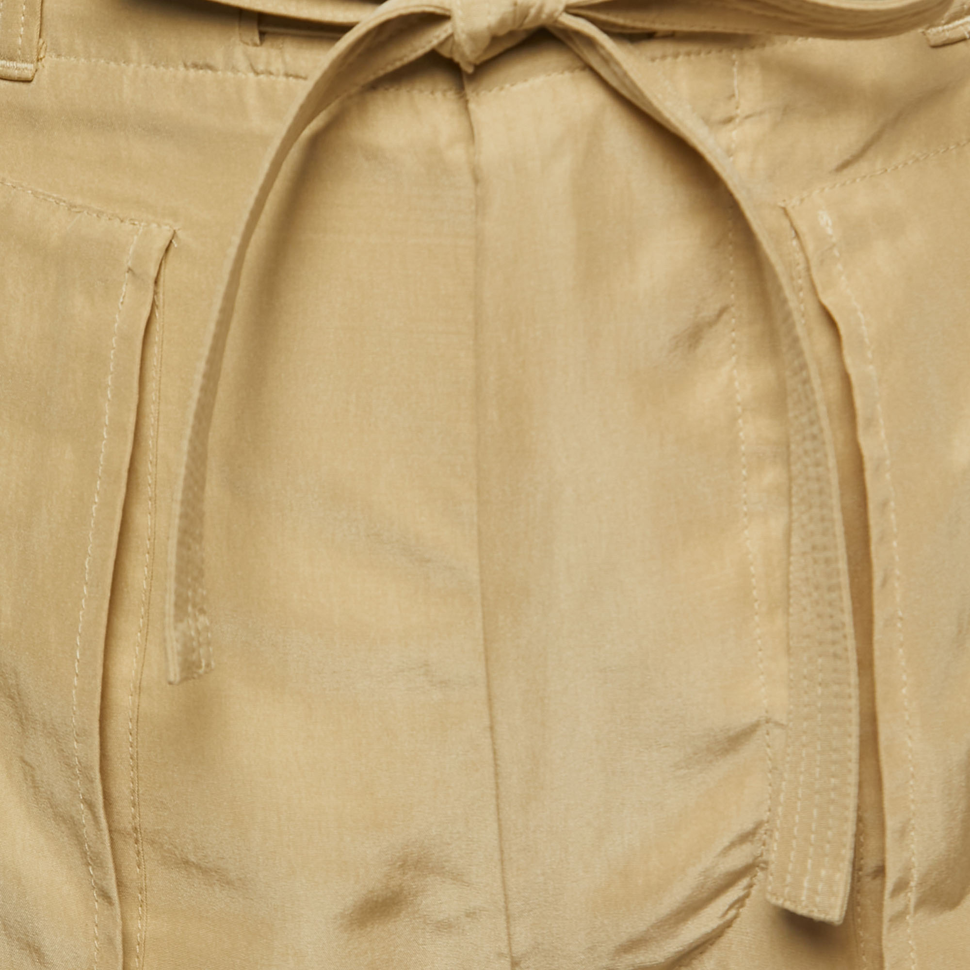 Polo Ralph Lauren Beige Silk Belted Shorts S