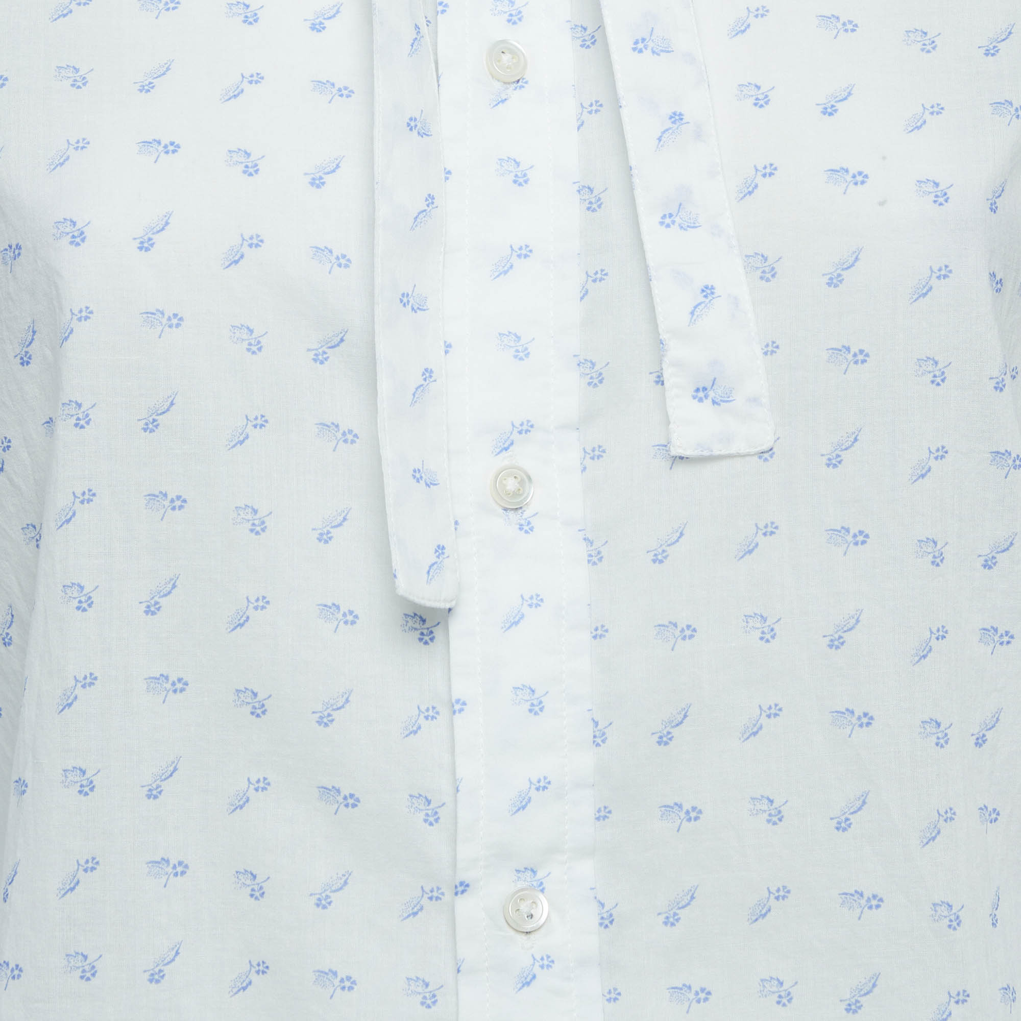 Polo Ralph Lauren White Floral Print Cotton Shirt M