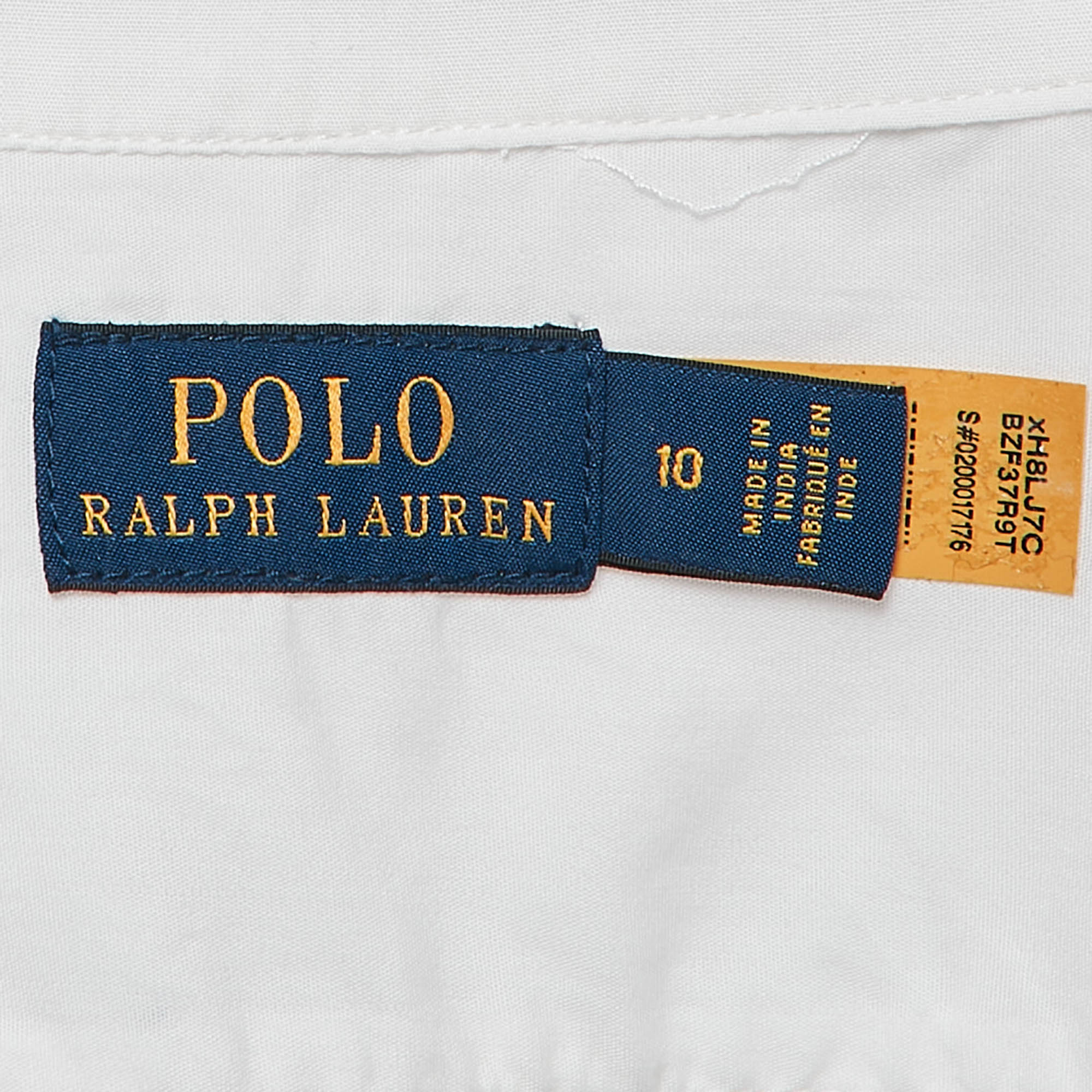 Polo Ralph Lauren White Cotton Ruffled Shirt L