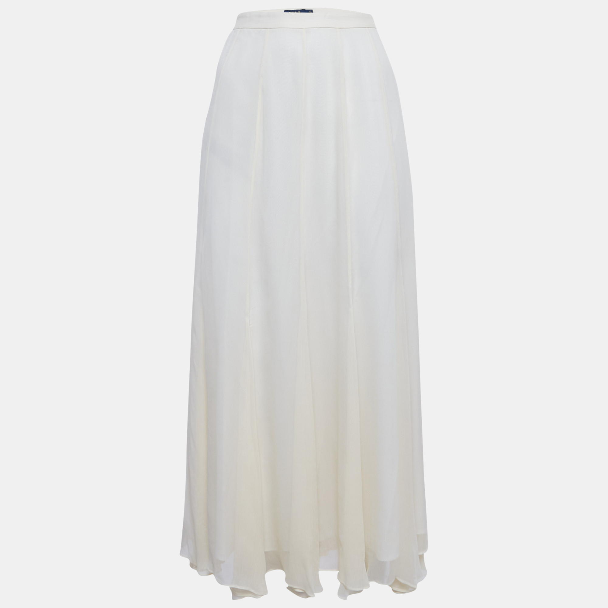 Polo Ralph Lauren Cream Chiffon Flared Maxi Skirt M
Polo Ralph Lauren Cream Chiffon Flared Maxi Skirt M