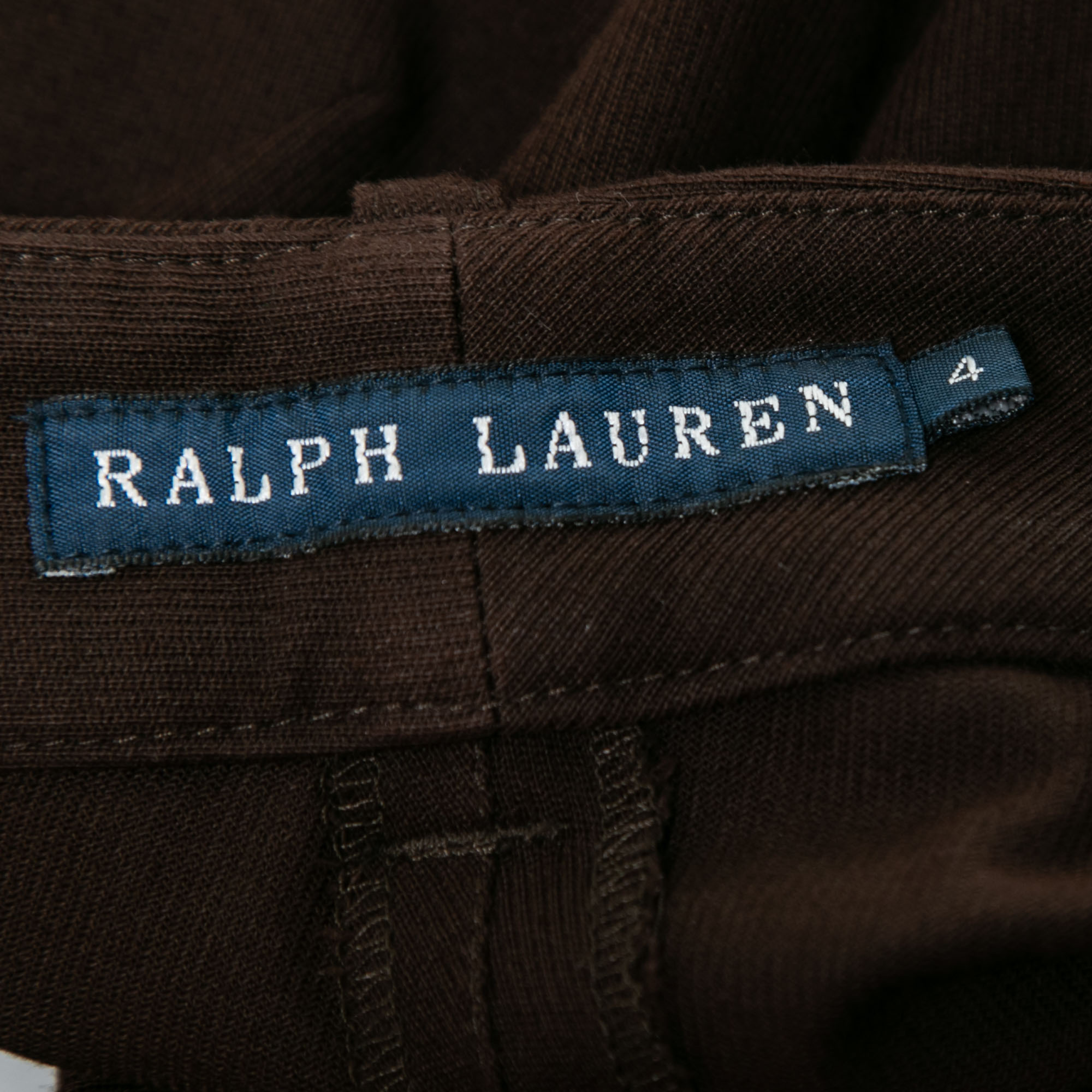 Ralph Lauren Brown Cotton Suede Patch Detail Polo Pants S