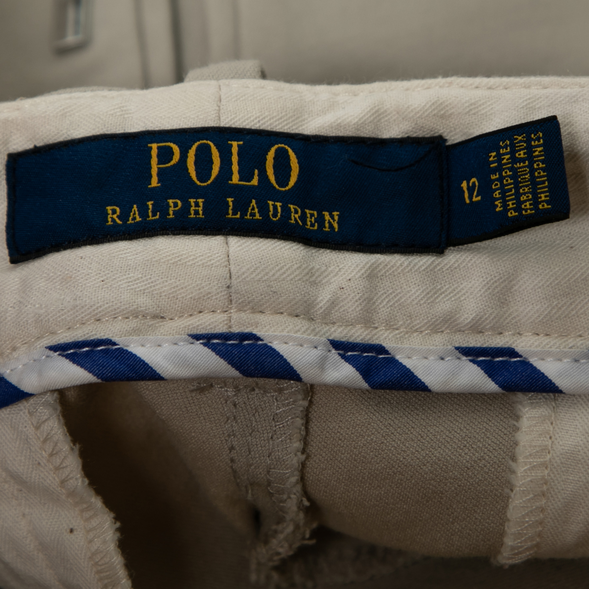 Polo Ralph Lauren Grey Cotton Tailored Trousers L