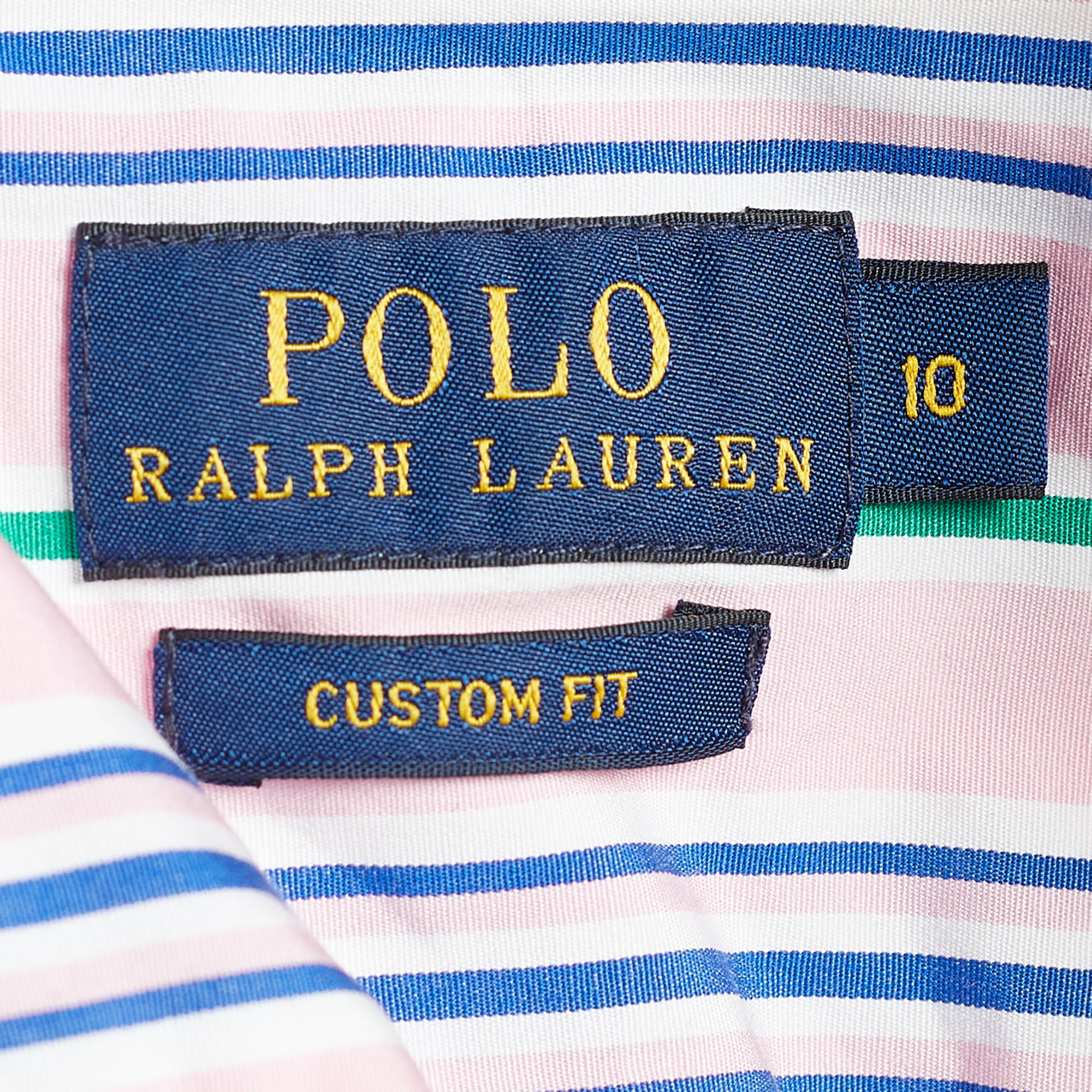 Polo Ralph Lauren Pink Striped Cotton Button Front Shirt L