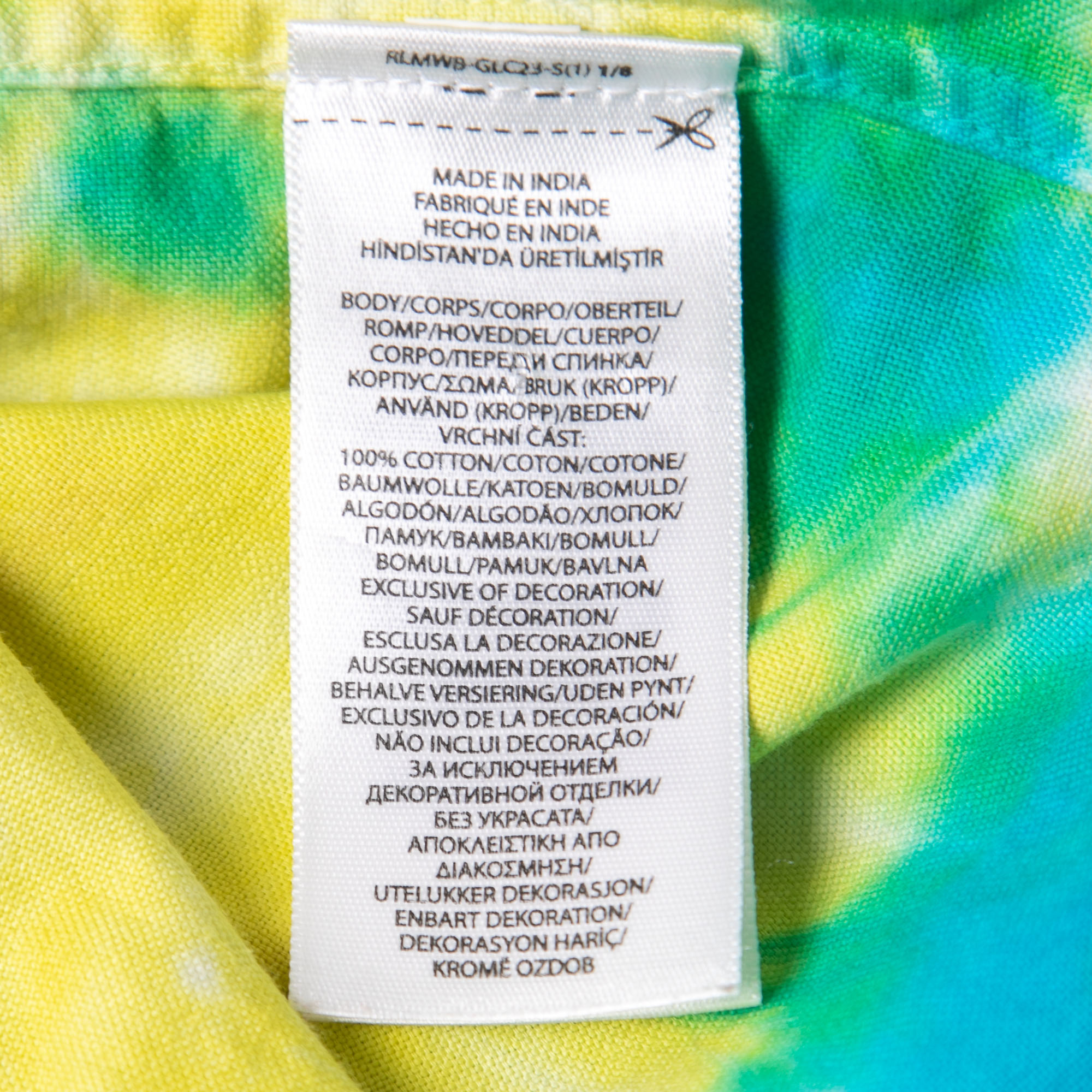 Polo Ralph Lauren Multicolor Cotton Eclipse Tye-Dye Button Front Shirt S