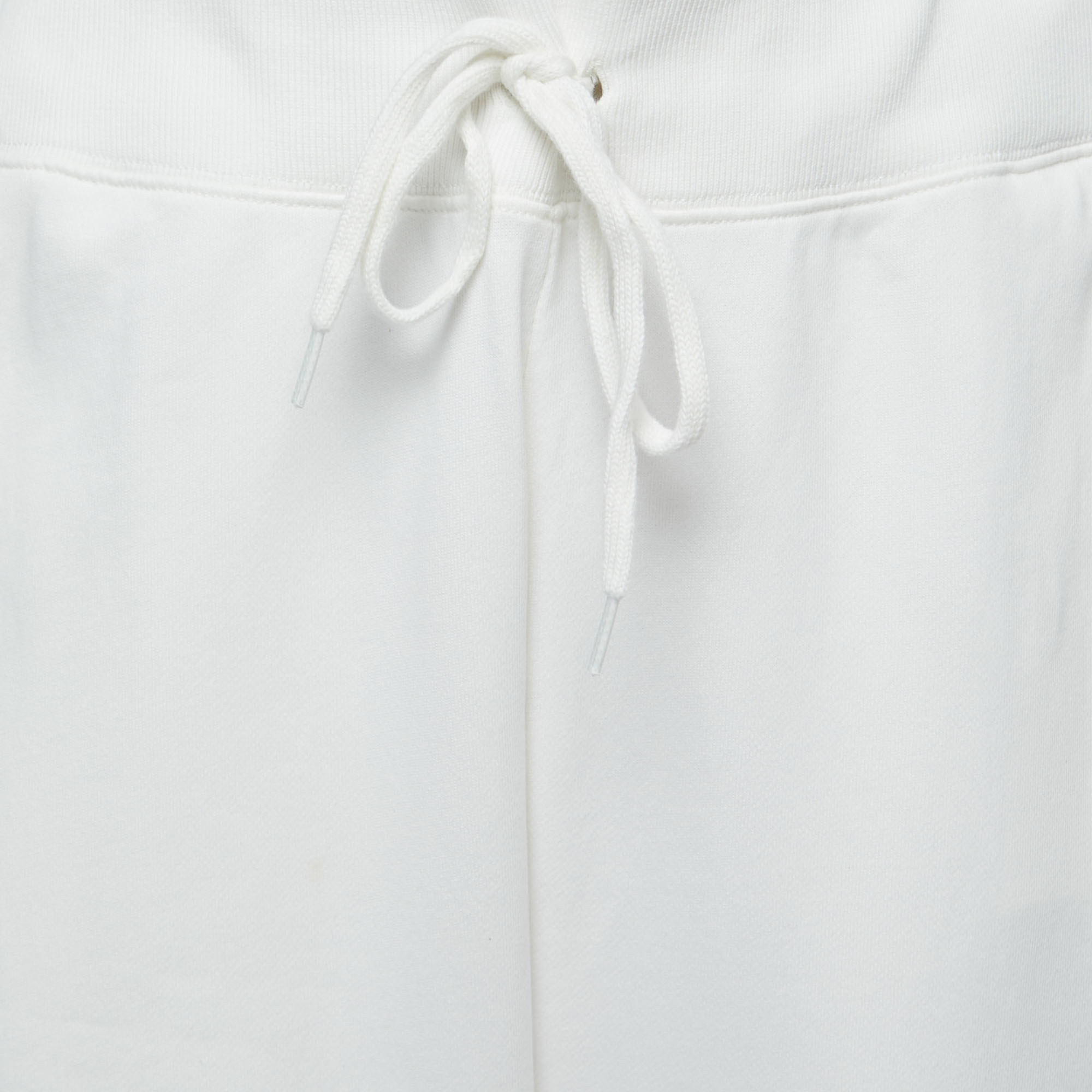 Polo Ralph Lauren White Cotton Beaded Side Stripe Jog Pants XL