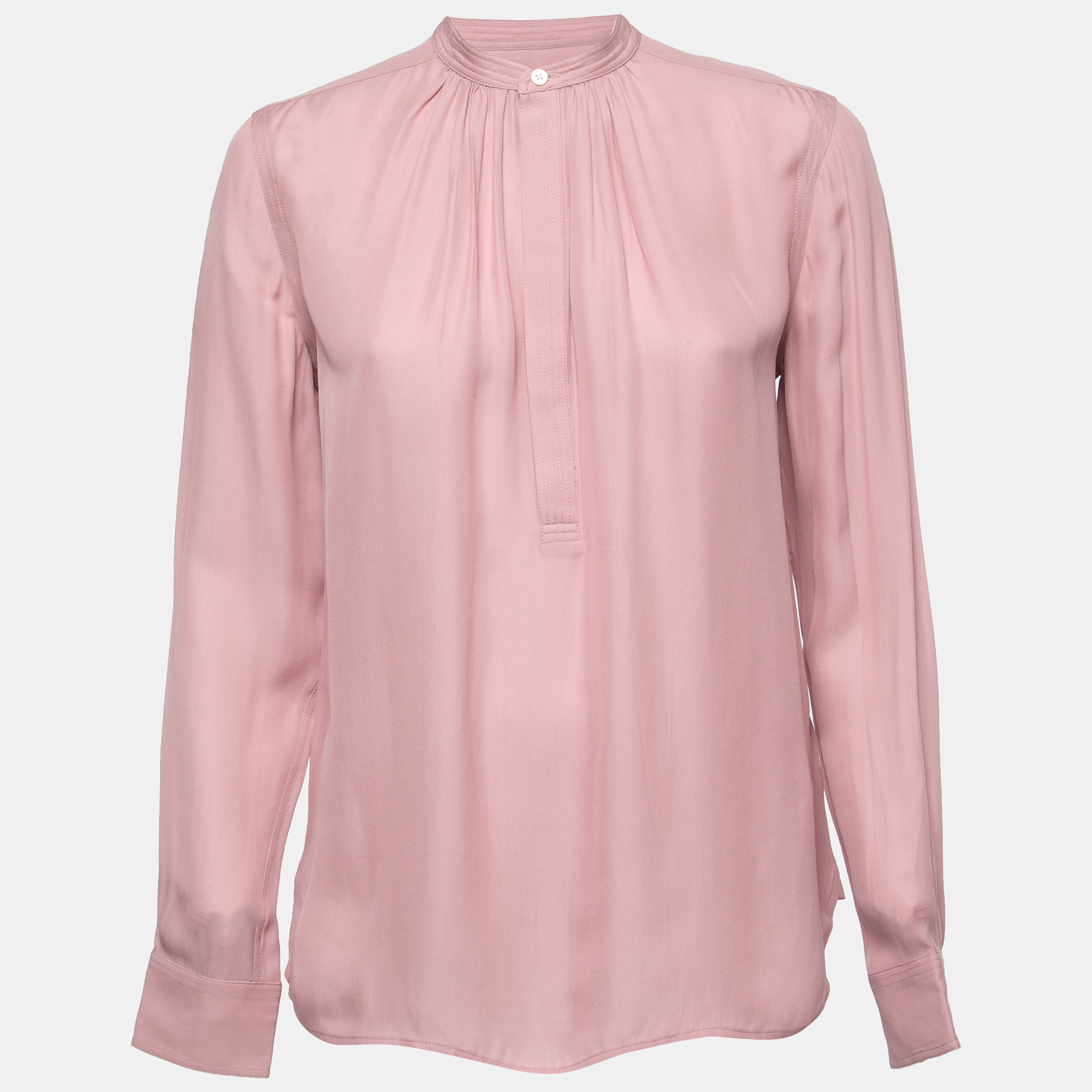 Polo Ralph Lauren Pink Silk Blend Full Sleeve Blouse S