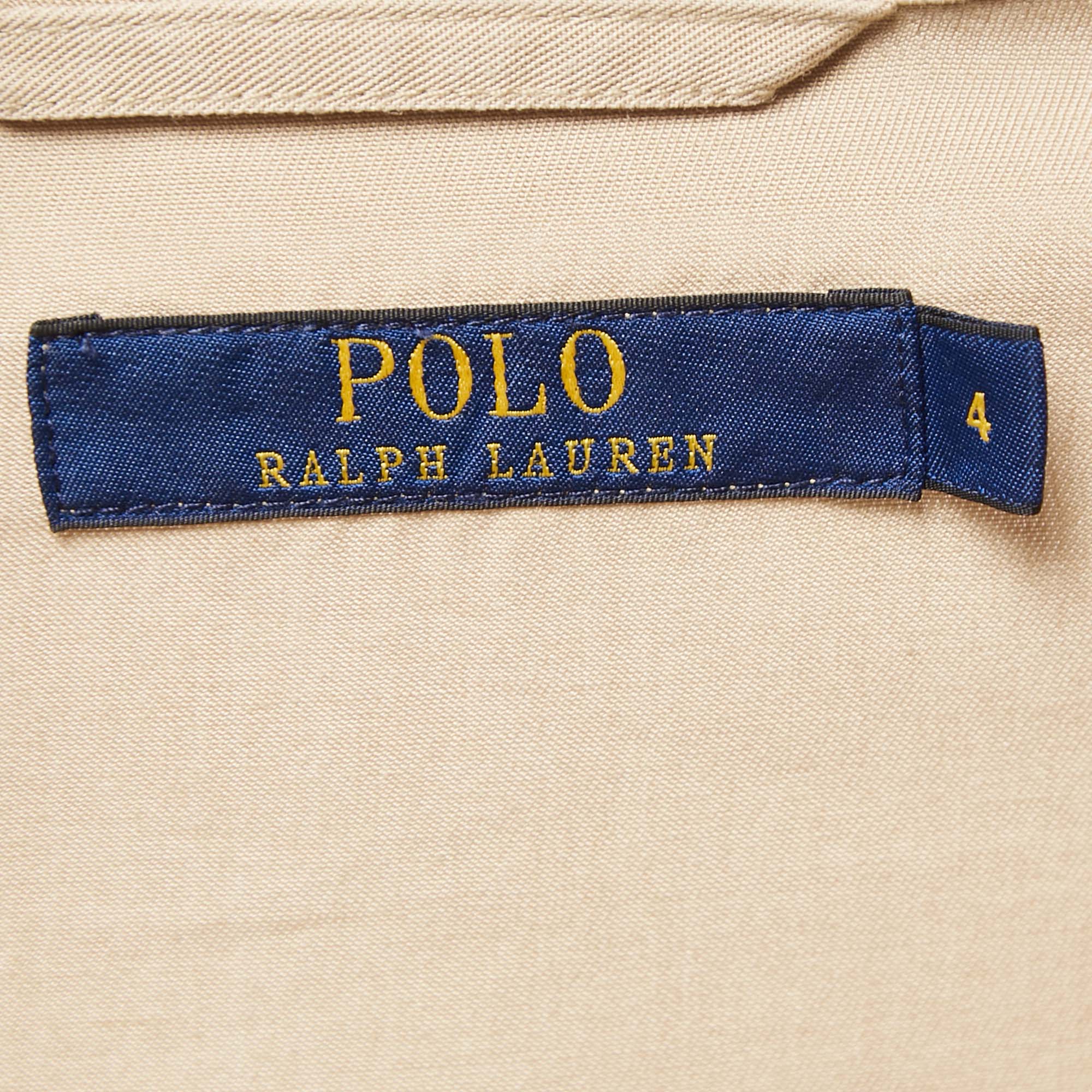 Polo Ralph Lauren Beige Lyocell Zip Front Shirt Dress S
