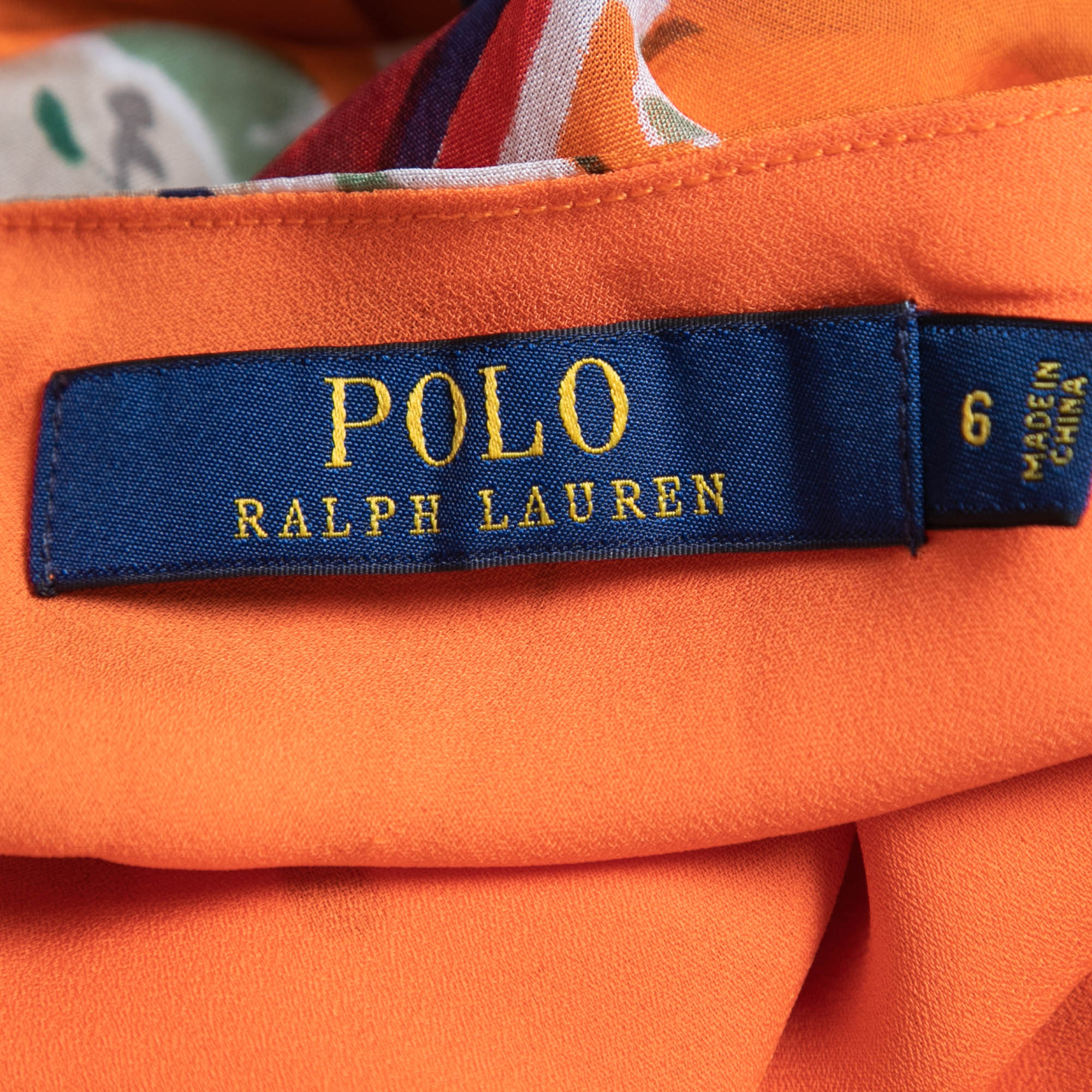 Polo Ralph Lauren Orange Floral Print Silk Strapless Mini Dress M