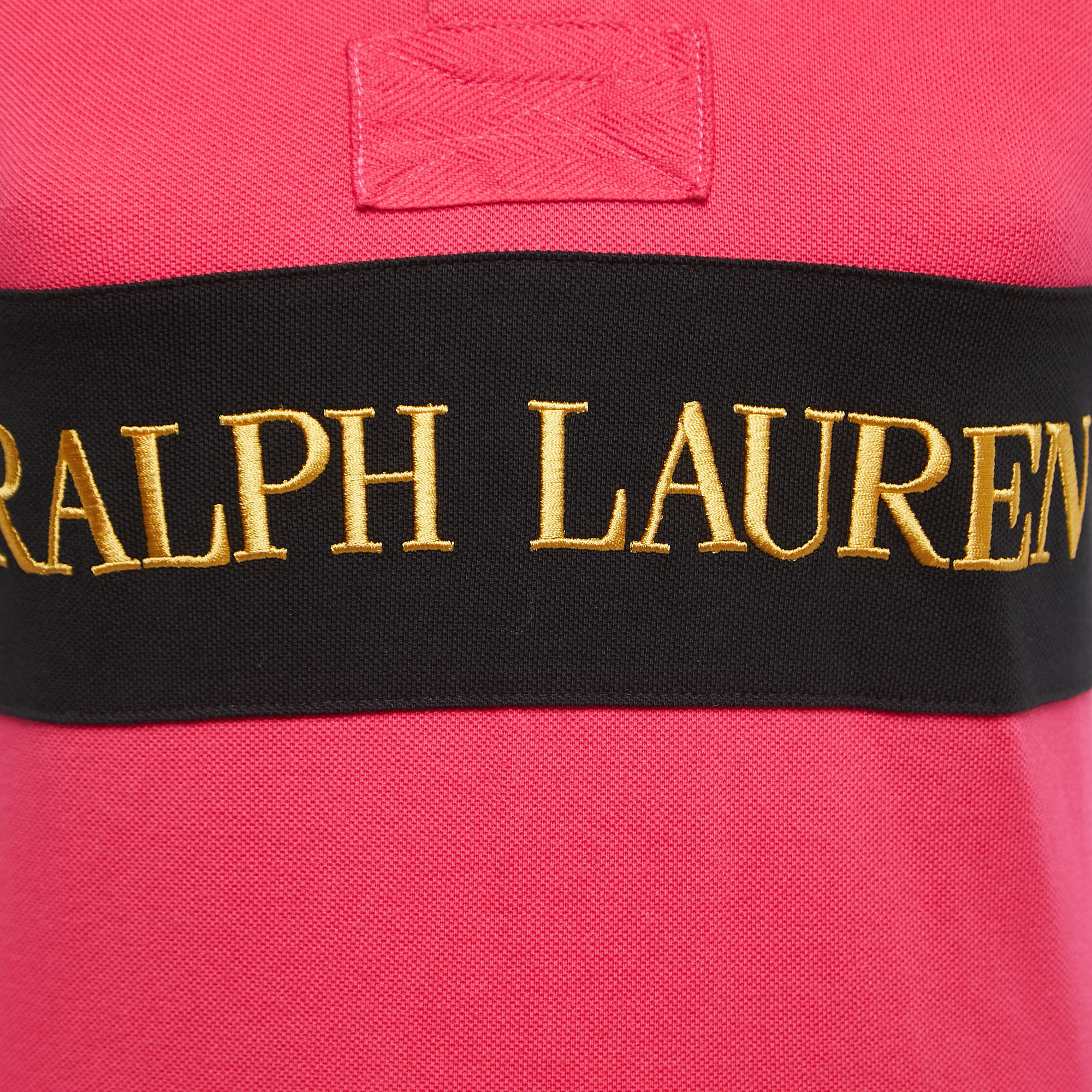 Polo Ralph Lauren Pink Embroidered Cotton Pique Polo T-Shirt XS