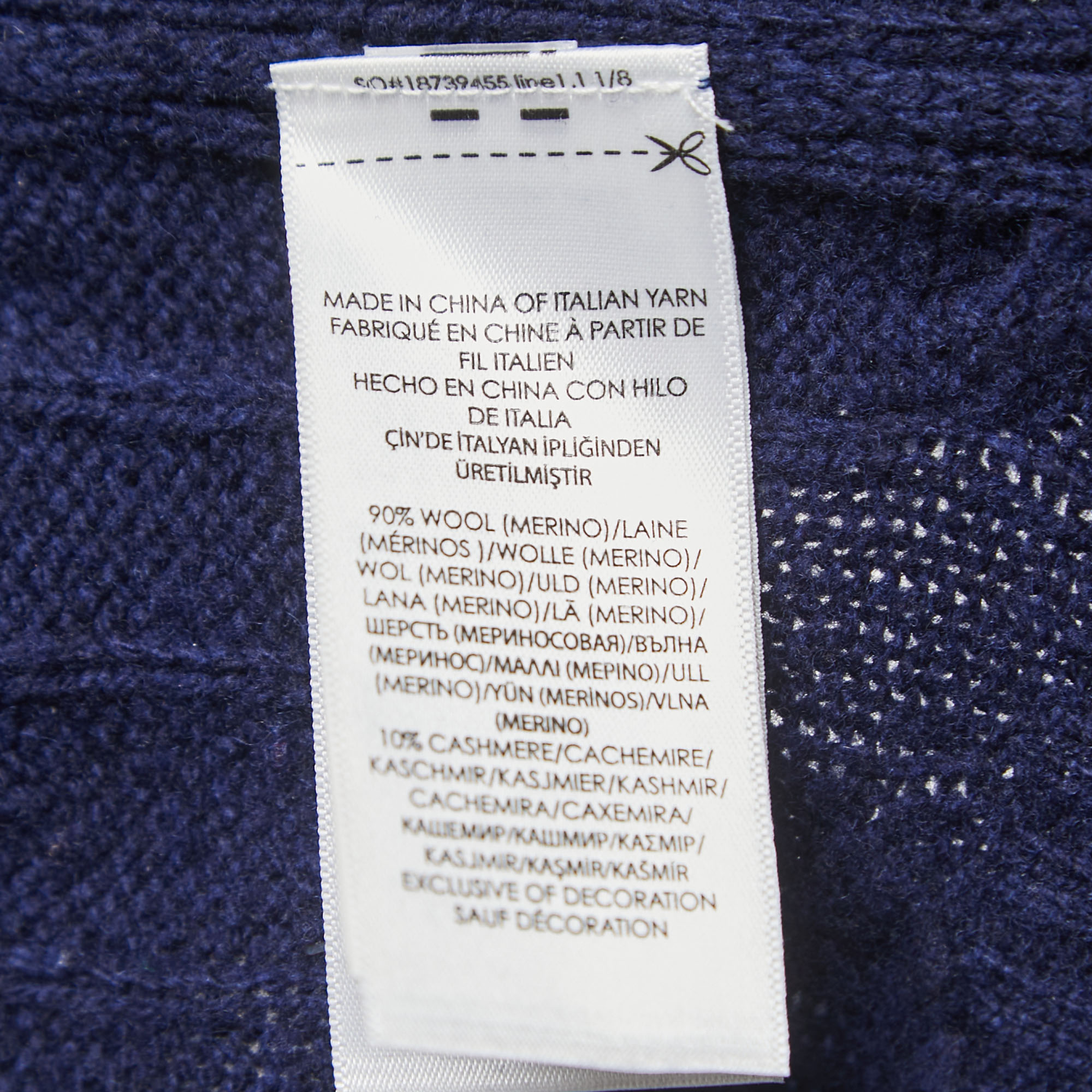 Polo Ralph Lauren Navy Blue Wool V-Neck Sweater XS