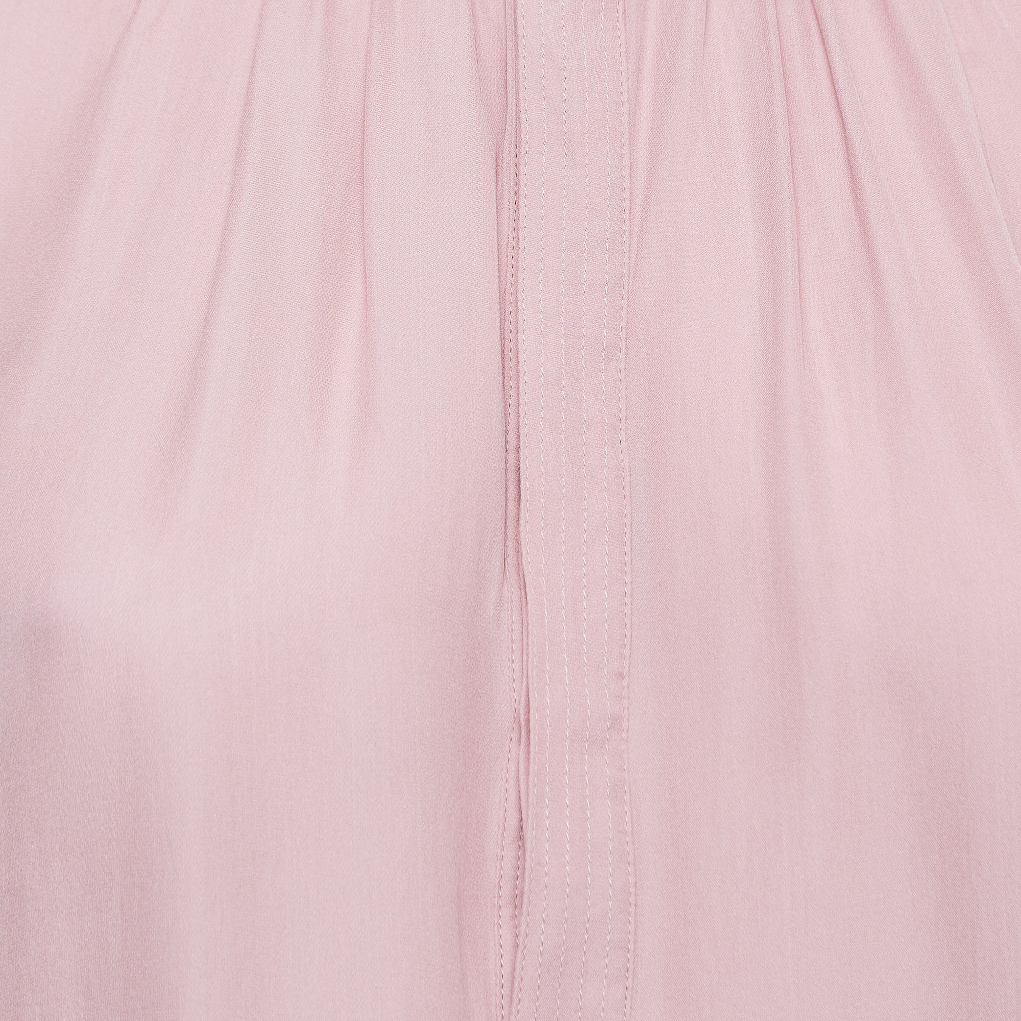 Polo Ralph Lauren Dusty Pink Silk Blend High Neck Shirt Blouse S