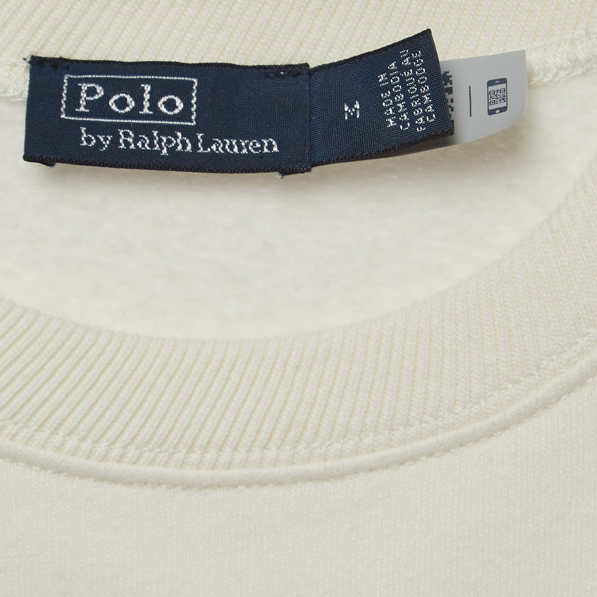 Polo Ralph Lauren White Bear Print Cotton-Blend Sweatshirt M