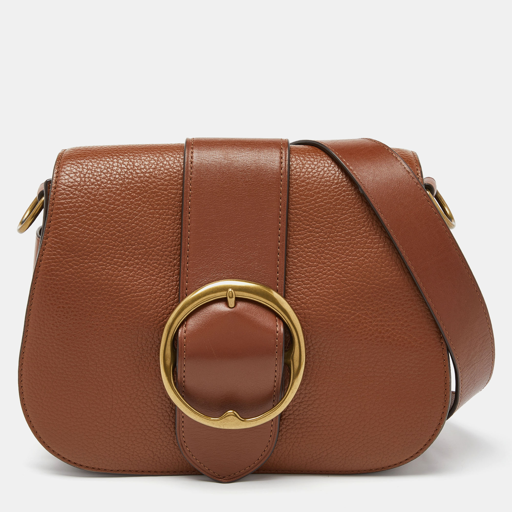 Polo Ralph Lauren Brown Leather Lennox Shoulder Bag