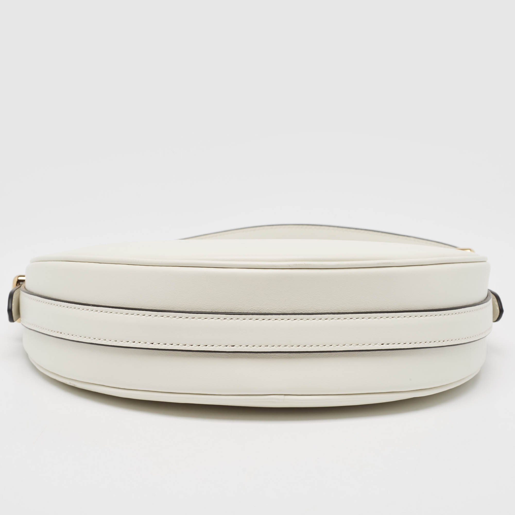 Prada White Leather Arqué Shoulder Bag