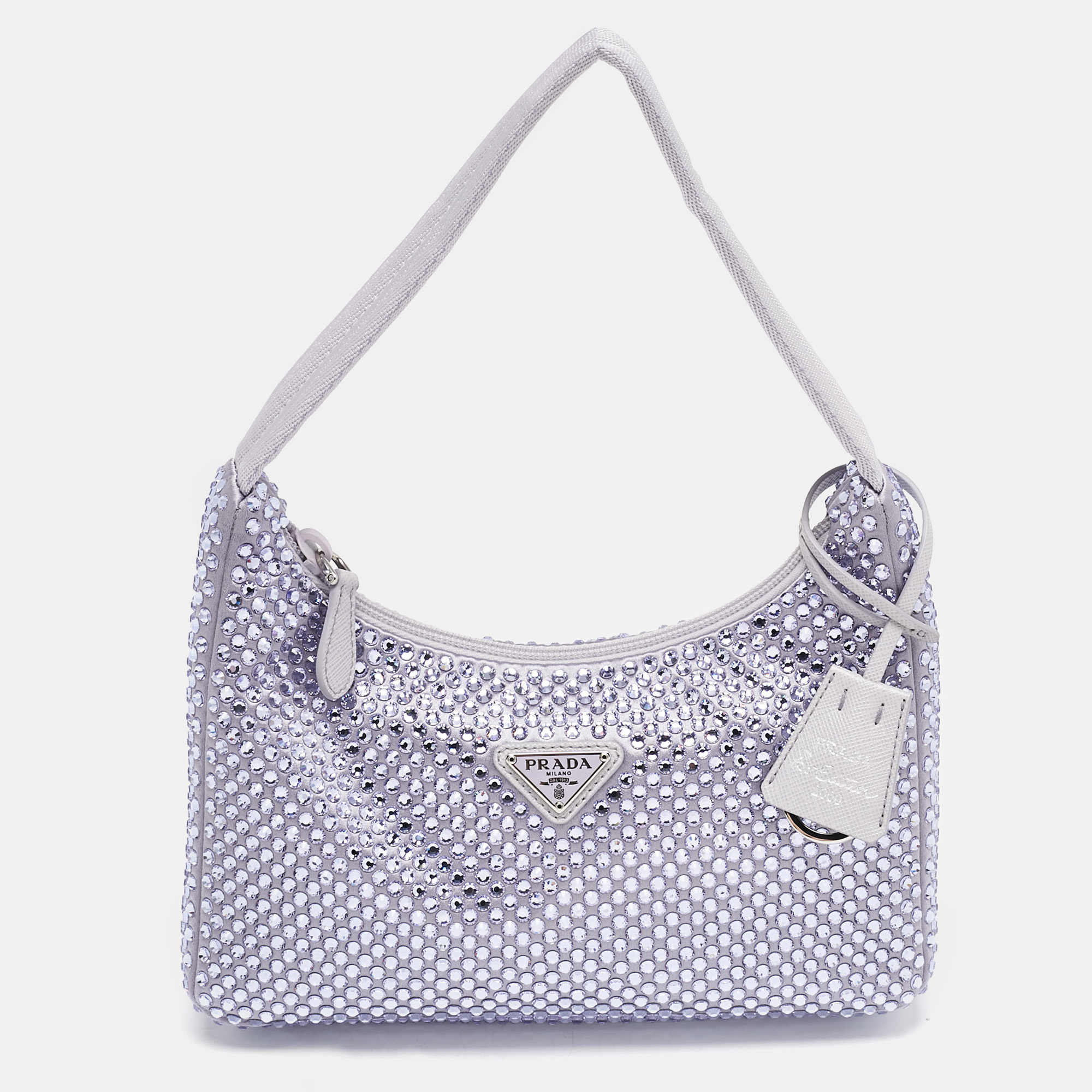 Prada Lilac Satin Crystal Embellished Re-Edition 2000 Shoulder Bag, Purple
Prada Lilac Satin Crystal Embellished Re-Edition 2000 Shoulder Bag, Purple