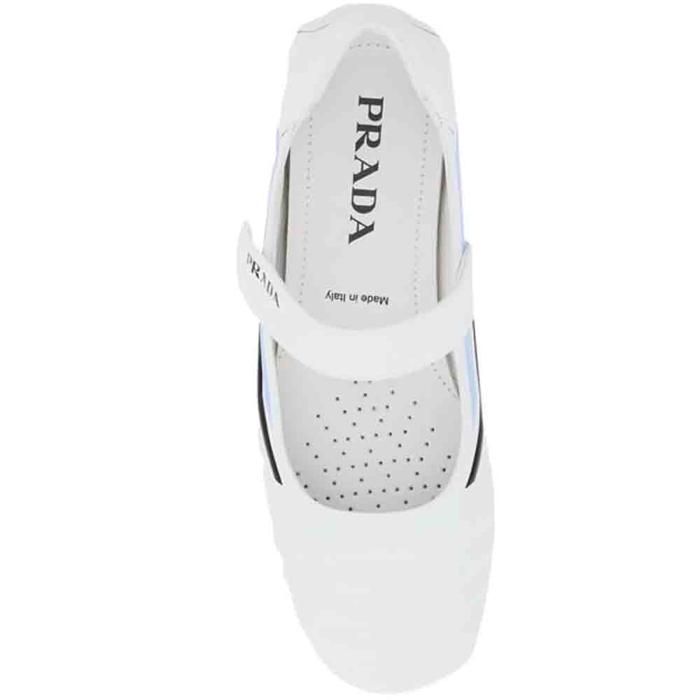 

Prada White Quilted Sporty Logo Ballerina Flats Size IT
