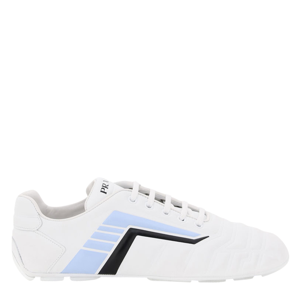 Prada White Leather Rev Sneakers Size IT 39