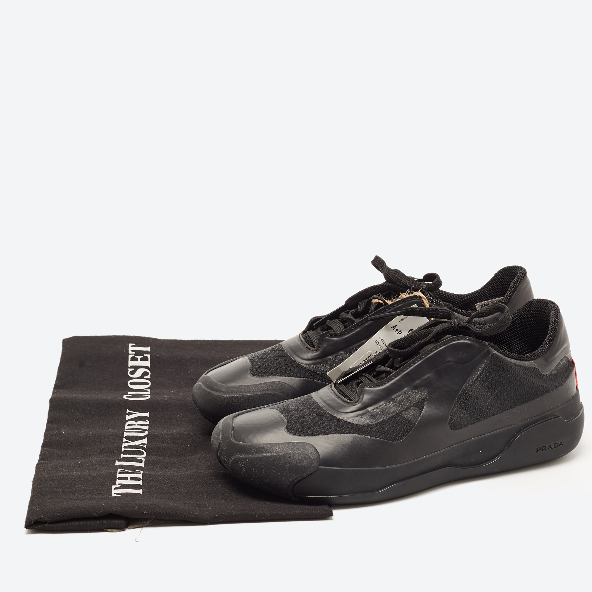 Adidas X Prada Black Mesh A+P Luna Sneakers Size 36 2/3