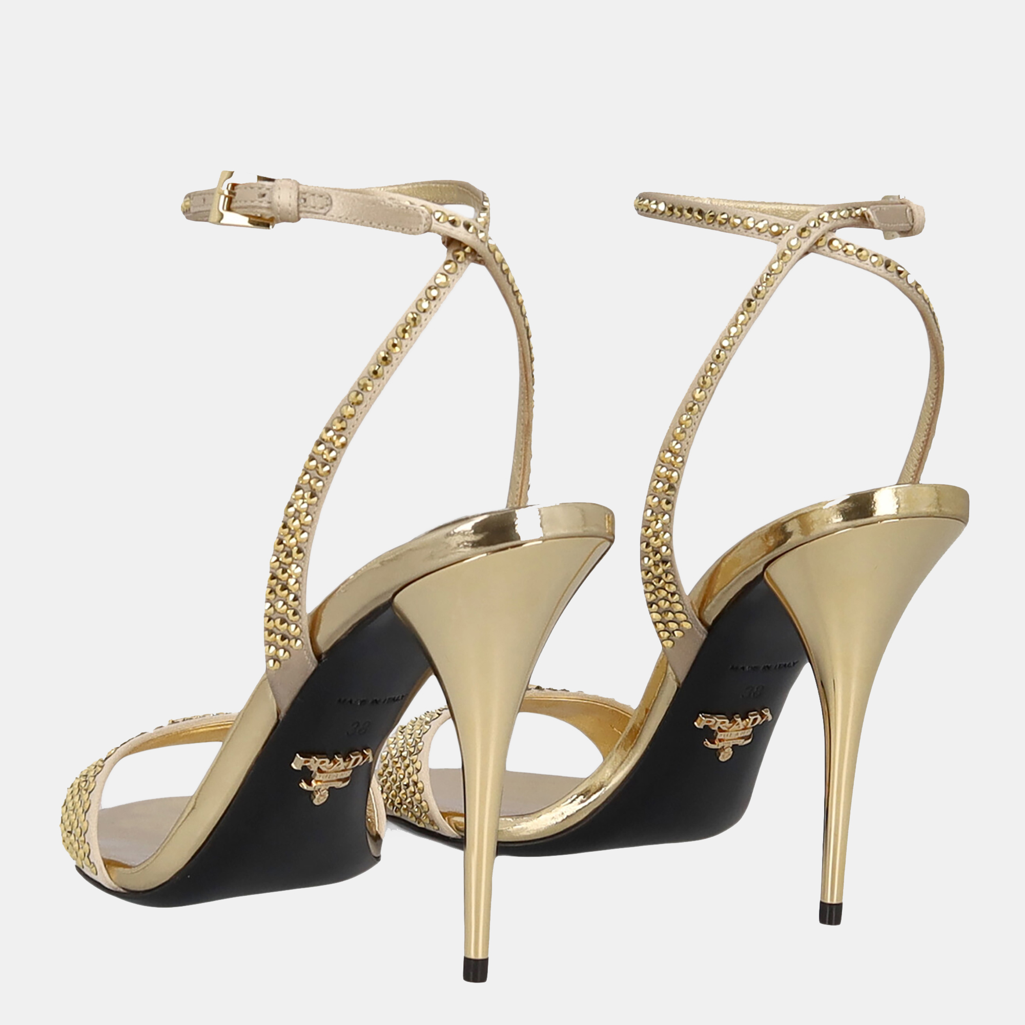 Prada Women's Leather Sandals - Gold - EU 38