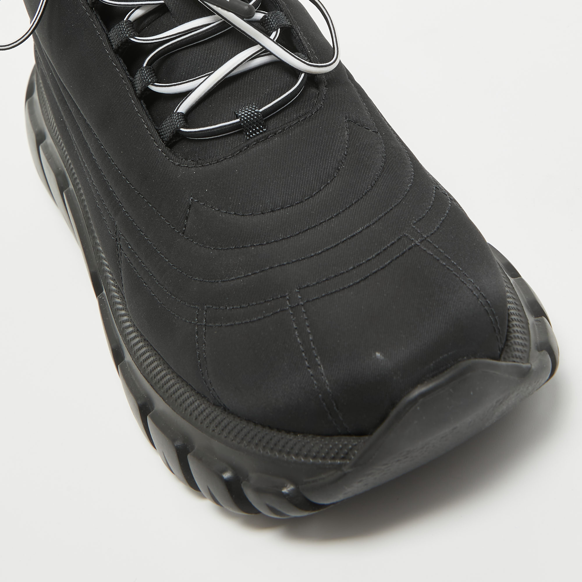 Prada Black Nylon Prax Low Top Sneakers  Size 40