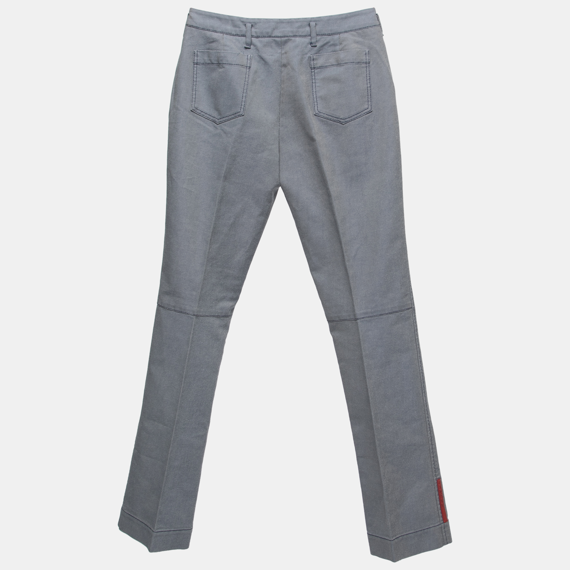 Prada Sport Navy Blue Striped Cotton Straight Leg Pants
Prada Sport Navy Blue Striped Cotton Straight Leg Pants