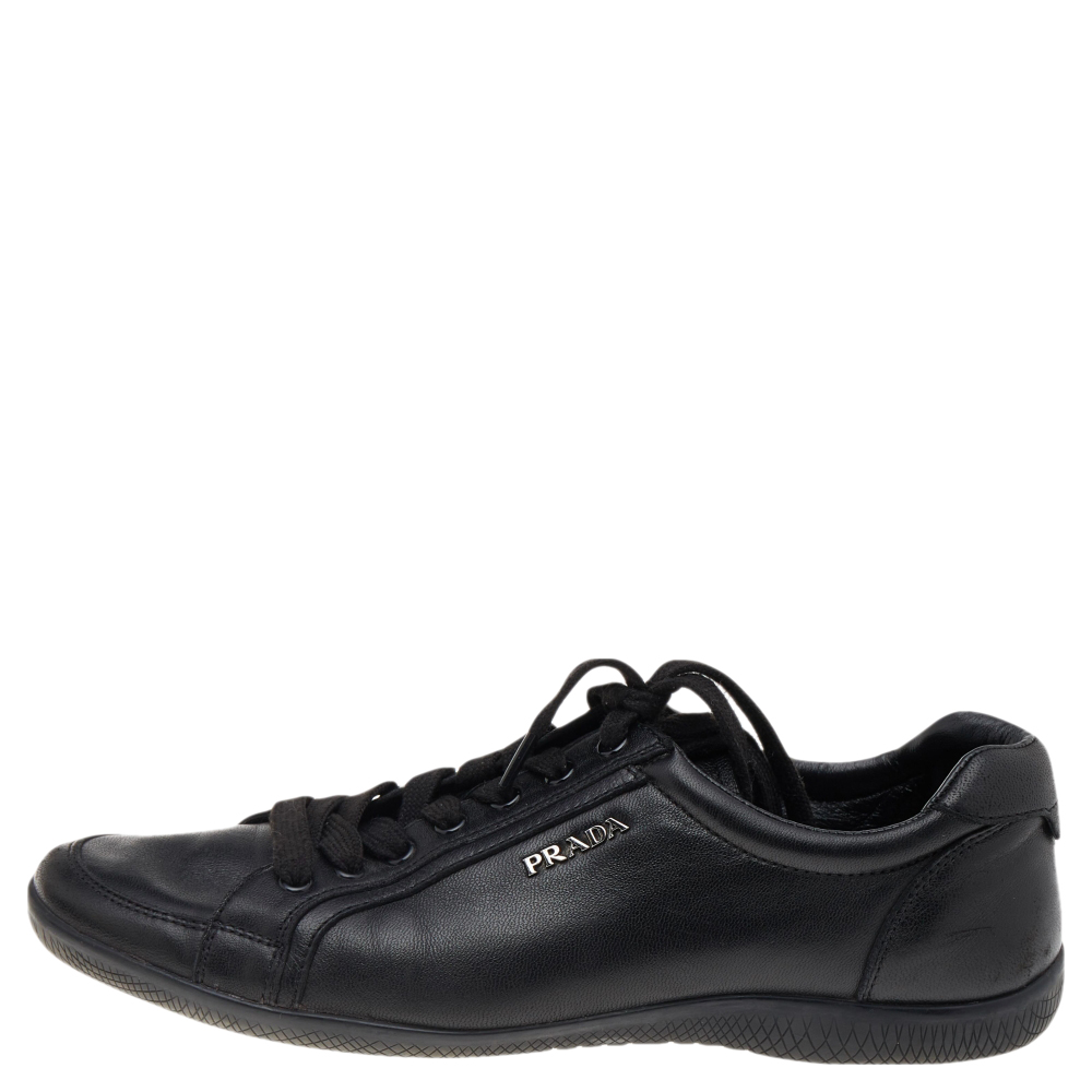 Prada Sport Black Leather Low Top Sneakers Size 
Prada Sport Black Leather Low Top Sneakers Size