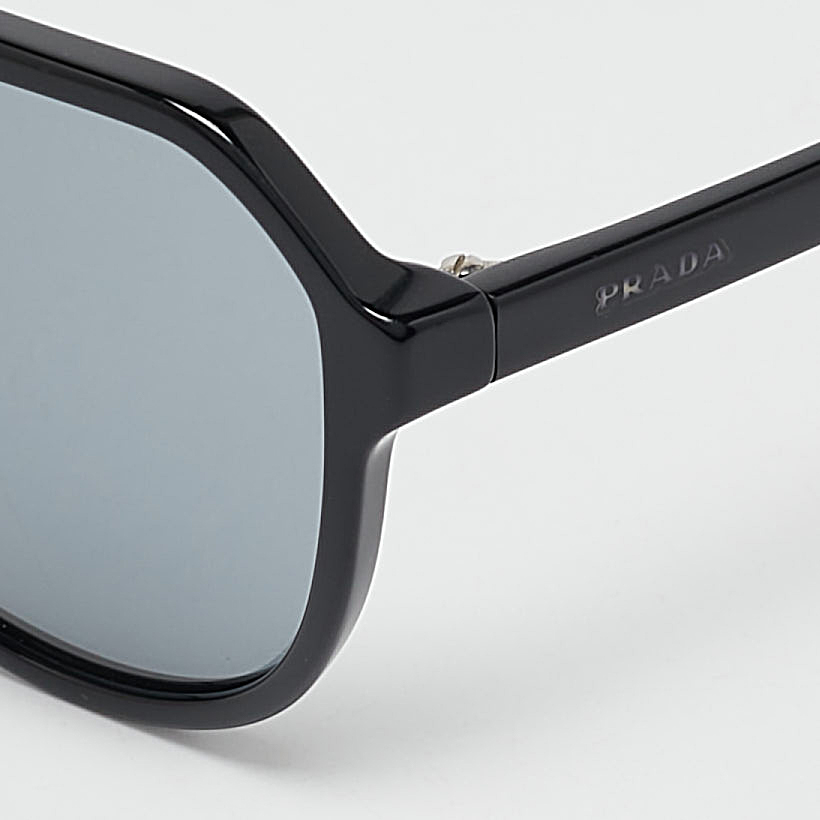 Prada Black/Grey SPR22R Aviator Sunglasses