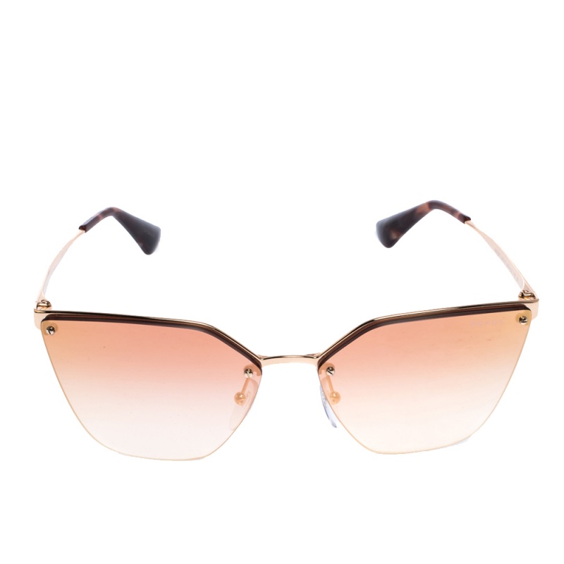 

Prada Gold/Pink Gradient SPR 68T Rimless Sunglasses