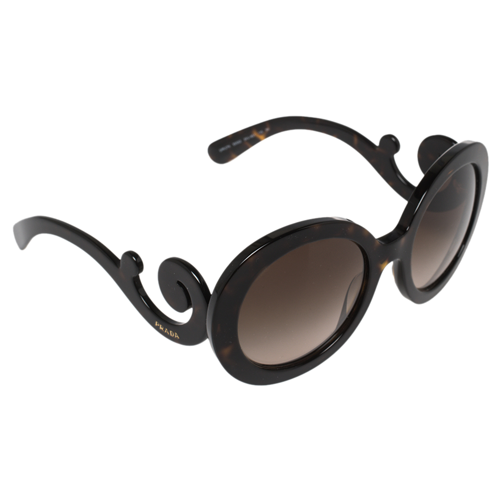 Prada Brown Tortoise SPR27N Baroque Gradient Oversized Sunglasses