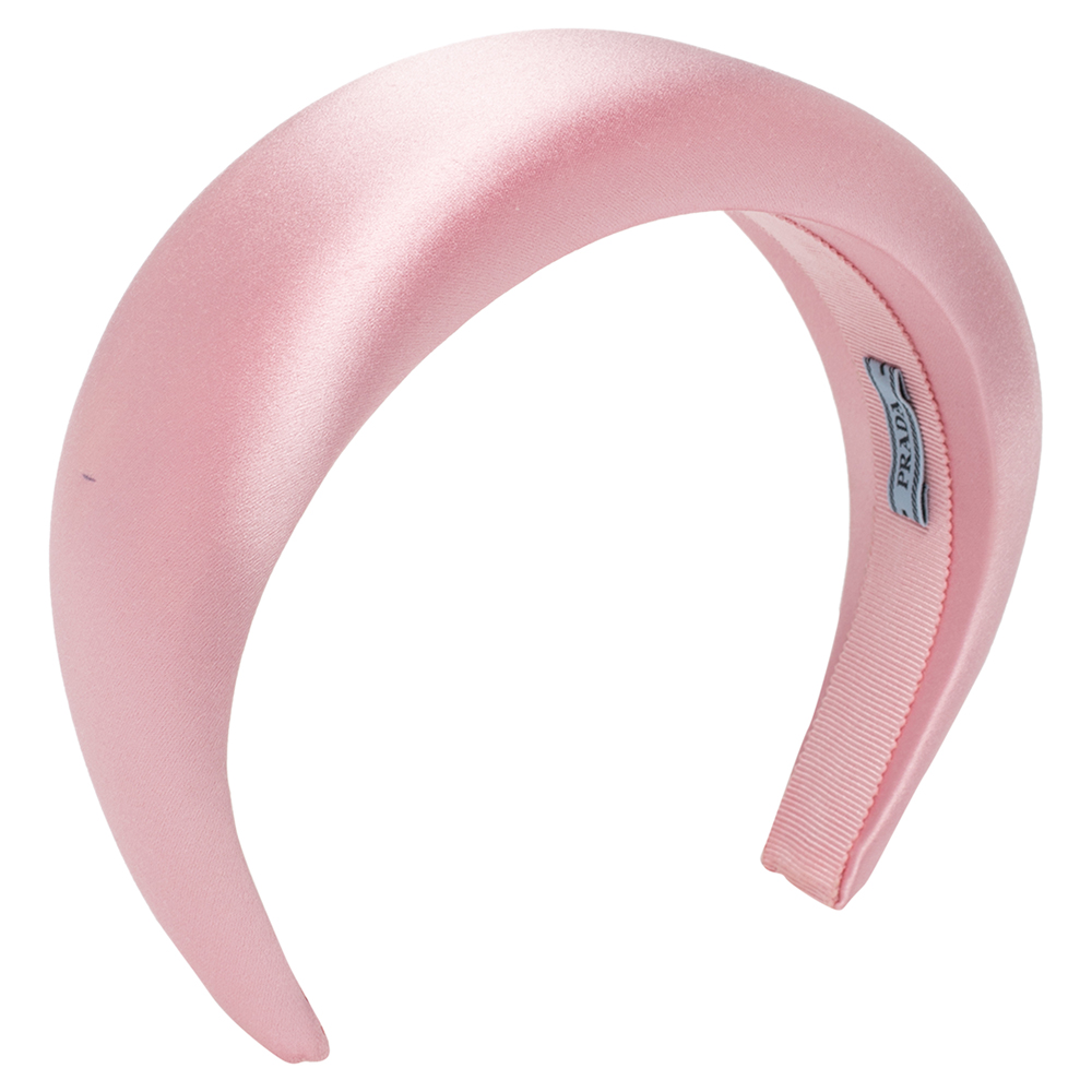 Prada Pink Padded Satin Headband